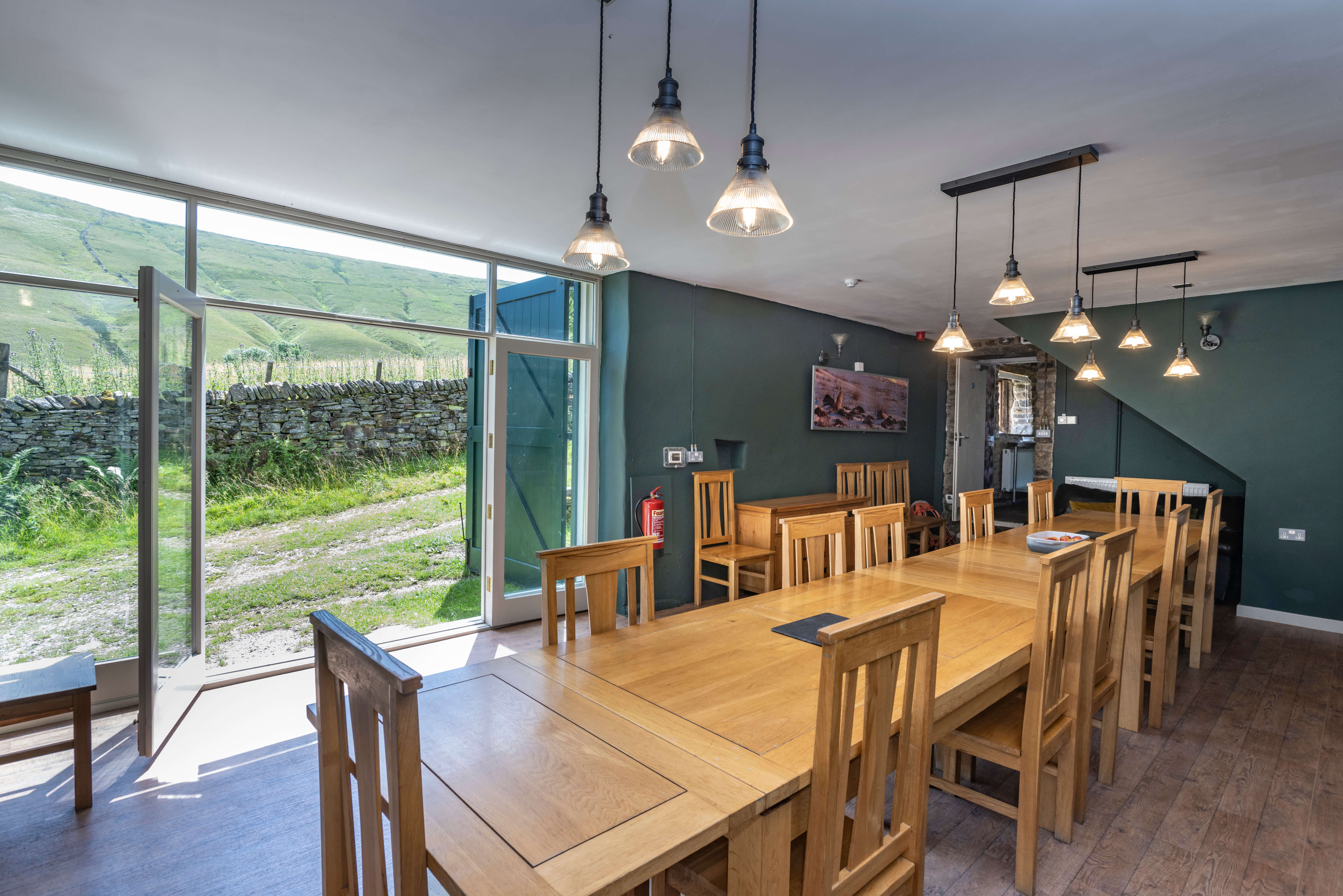 National Trust - Dalehead Bunkhouse - large dining table for the group