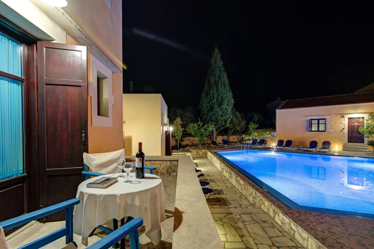 Heliopetra Studios and Houses - the pool at night