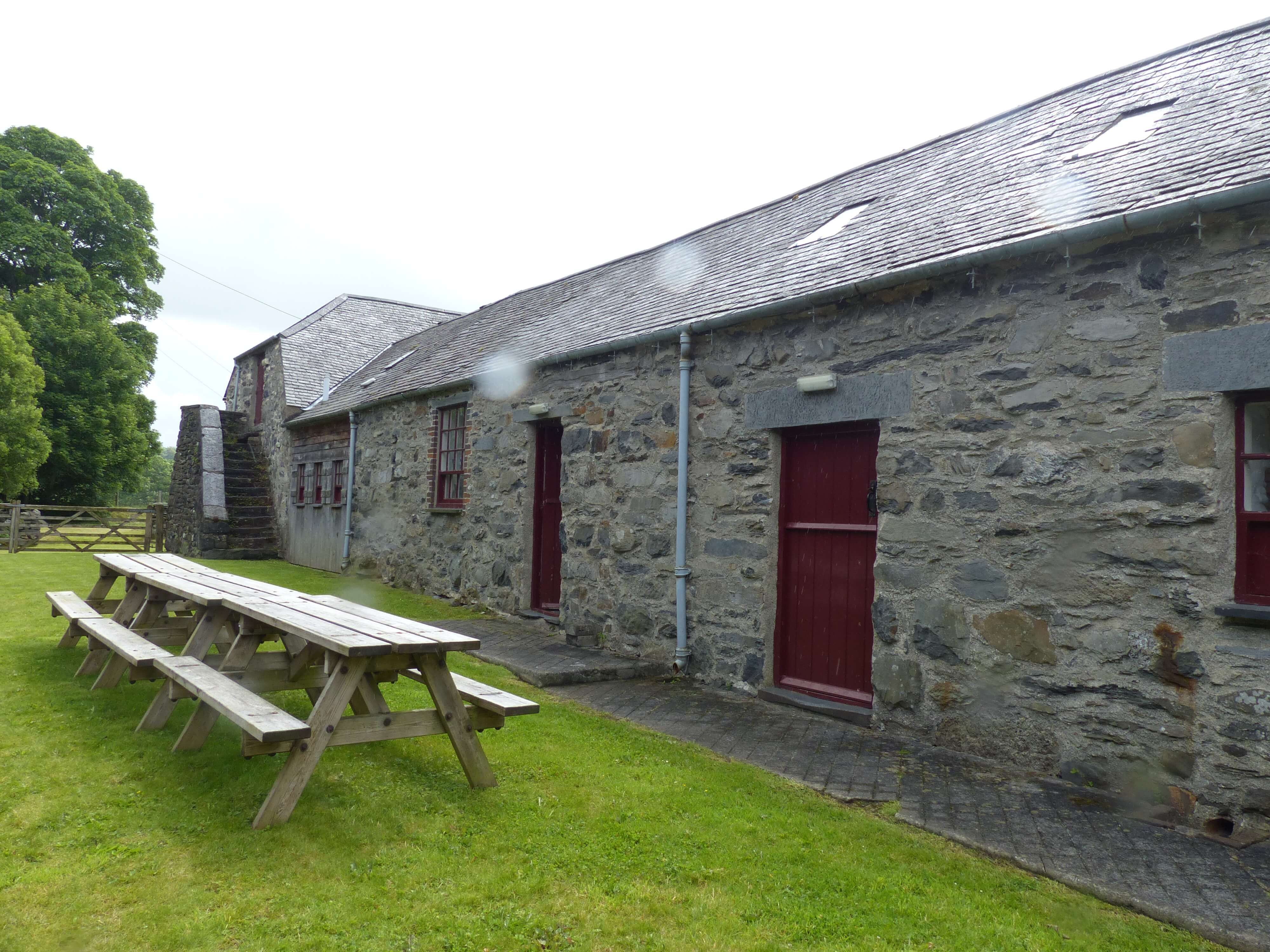 National Trust - Hendre Isaf Bunkhouse - outside picnic benches