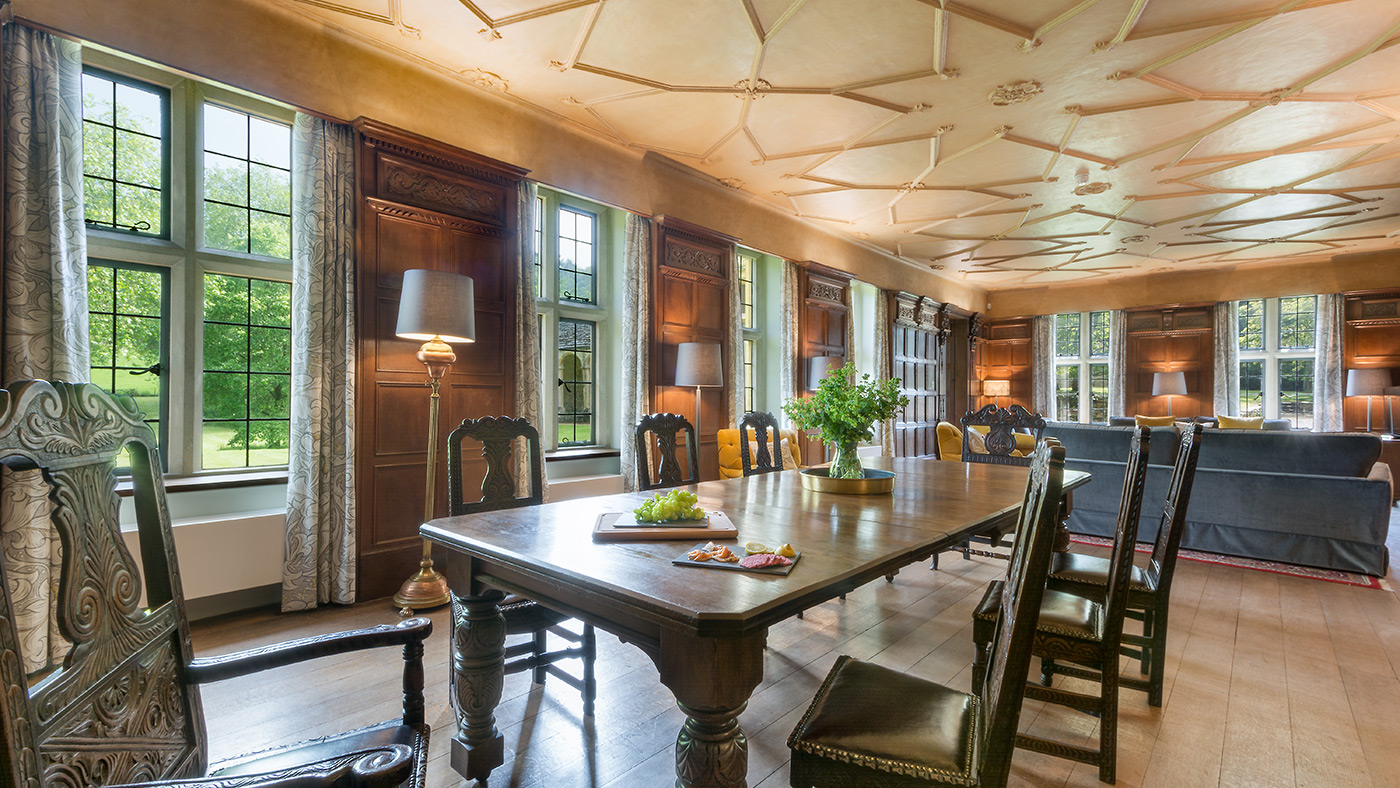 National Trust - Horton Court - the dining area in the large social room