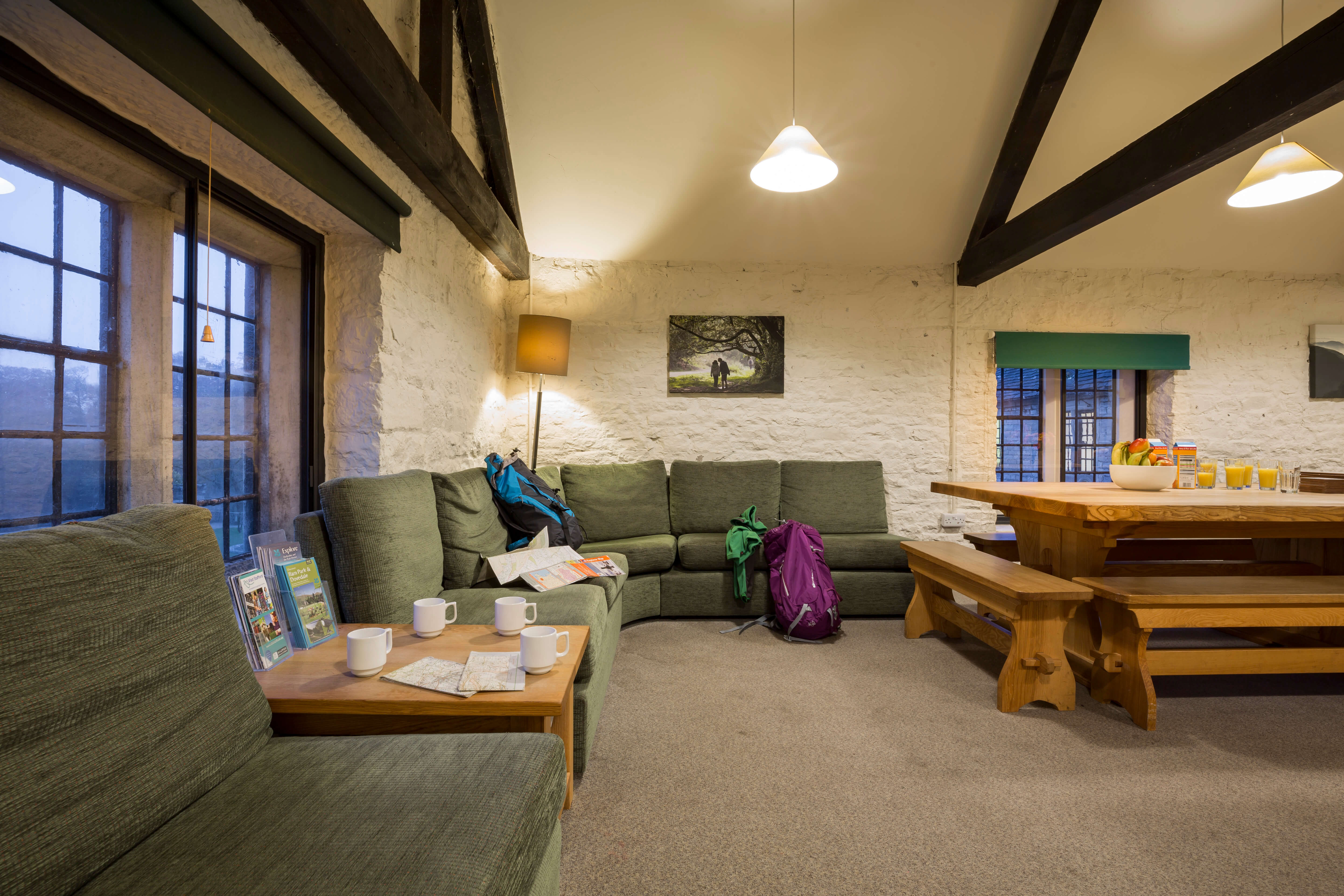 National Trust - Ilam Bunkhouse - open plan living dining and kitchen space