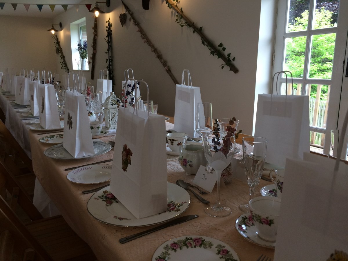 Little Quarme - the Barn set up for a wedding celebration