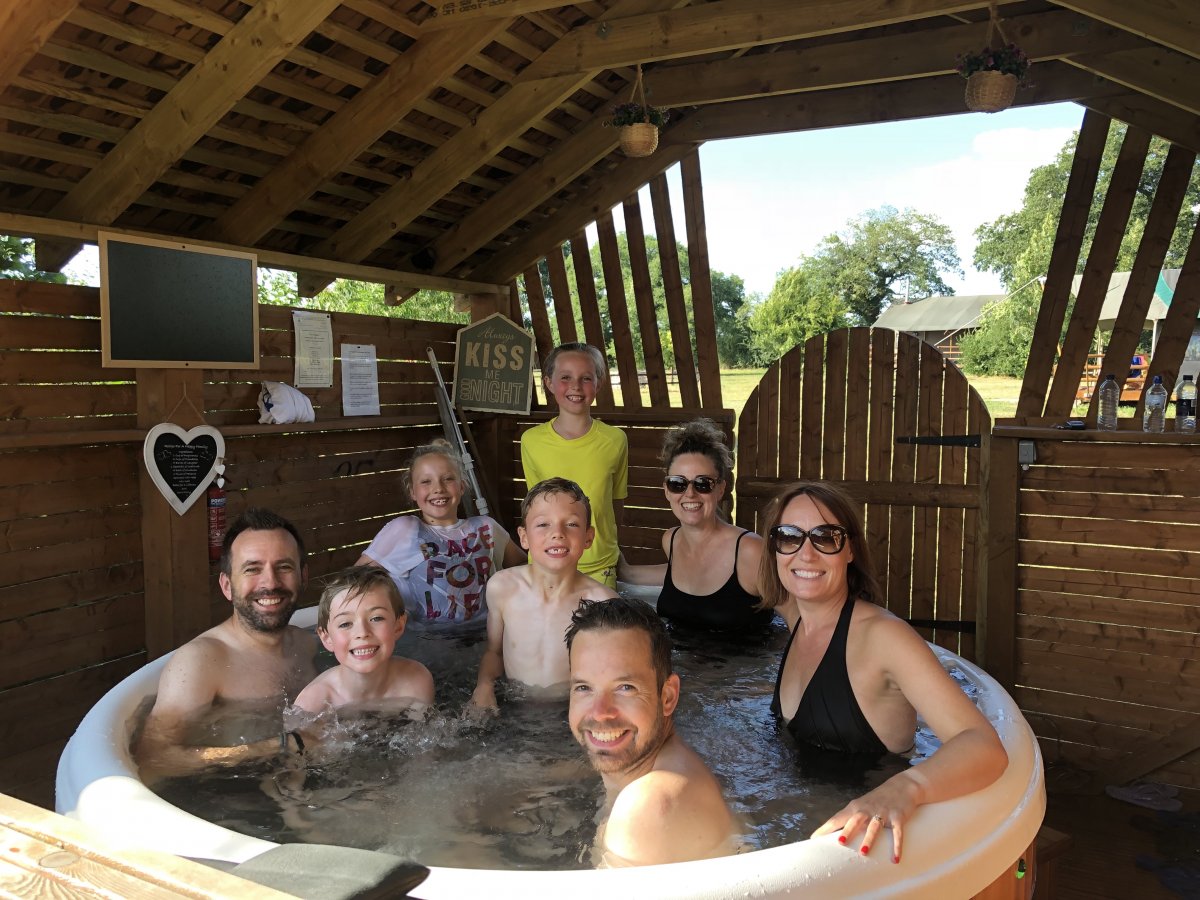 On site hot tub at Mill Farm Glamping