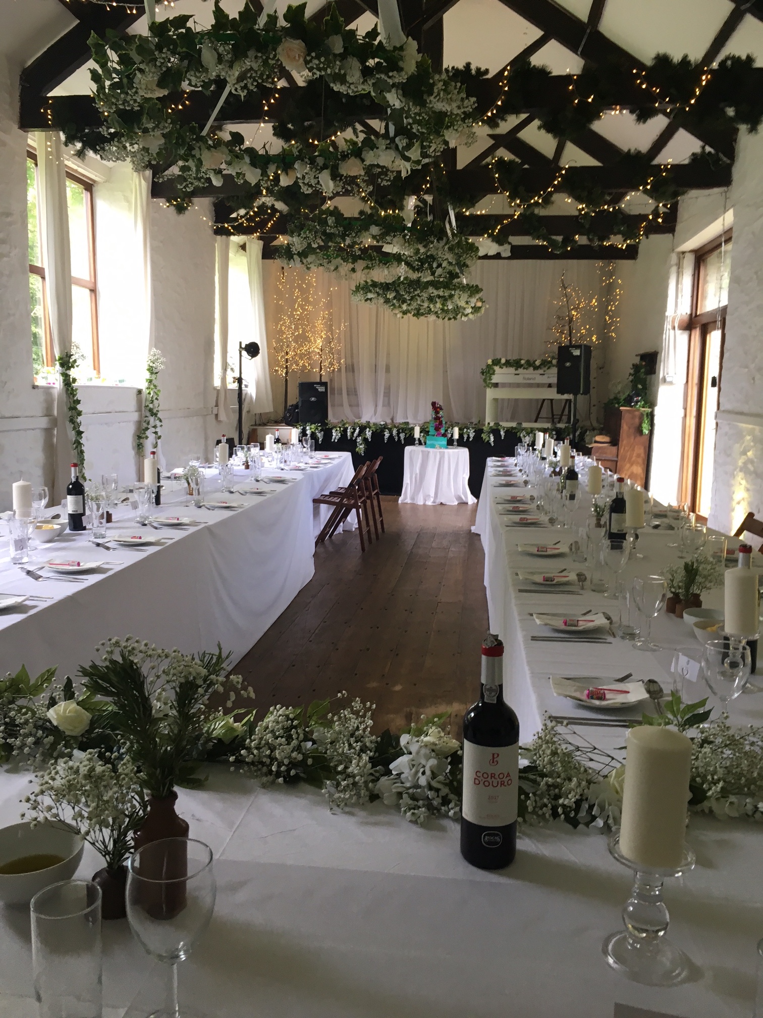 Old Rectory, Pyworthy - the village hall set up for a wedding reception