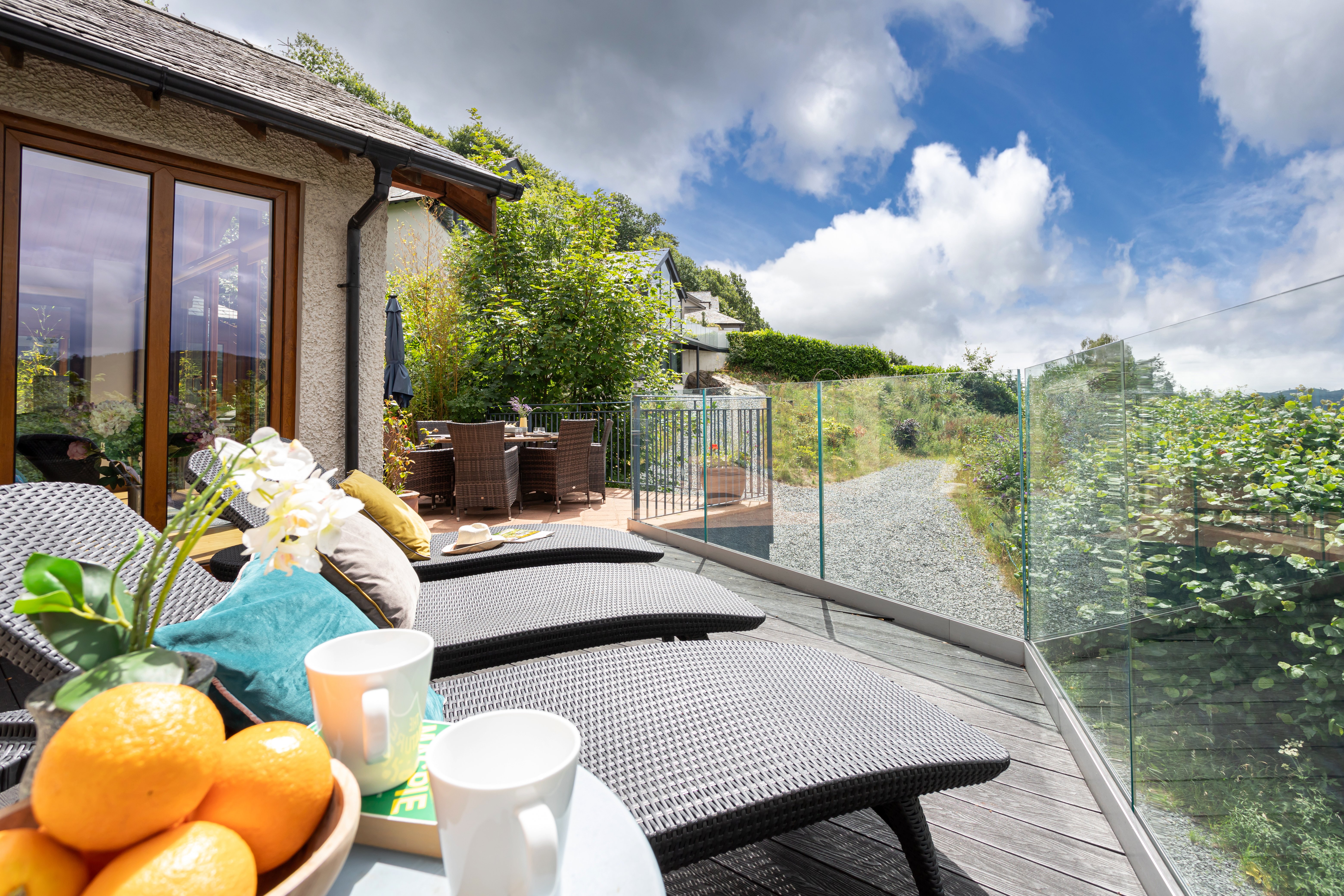 View from Within - relax on the sunloungers on the raised terrace