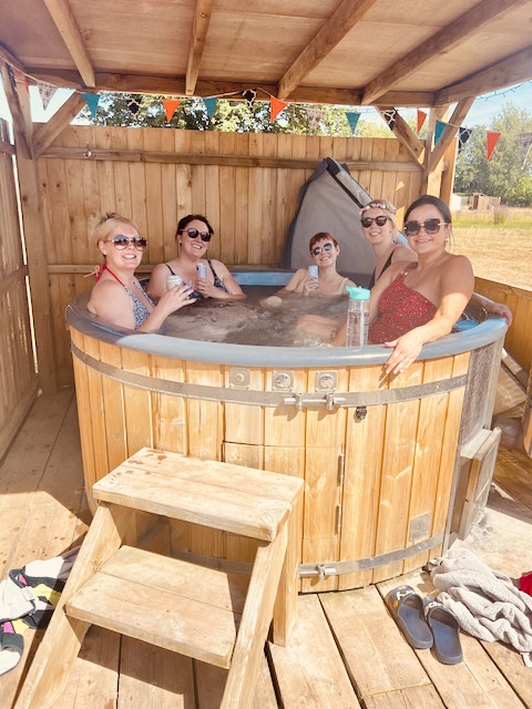 Glamp and Tipple - all yurts have wood fired private hot tubs