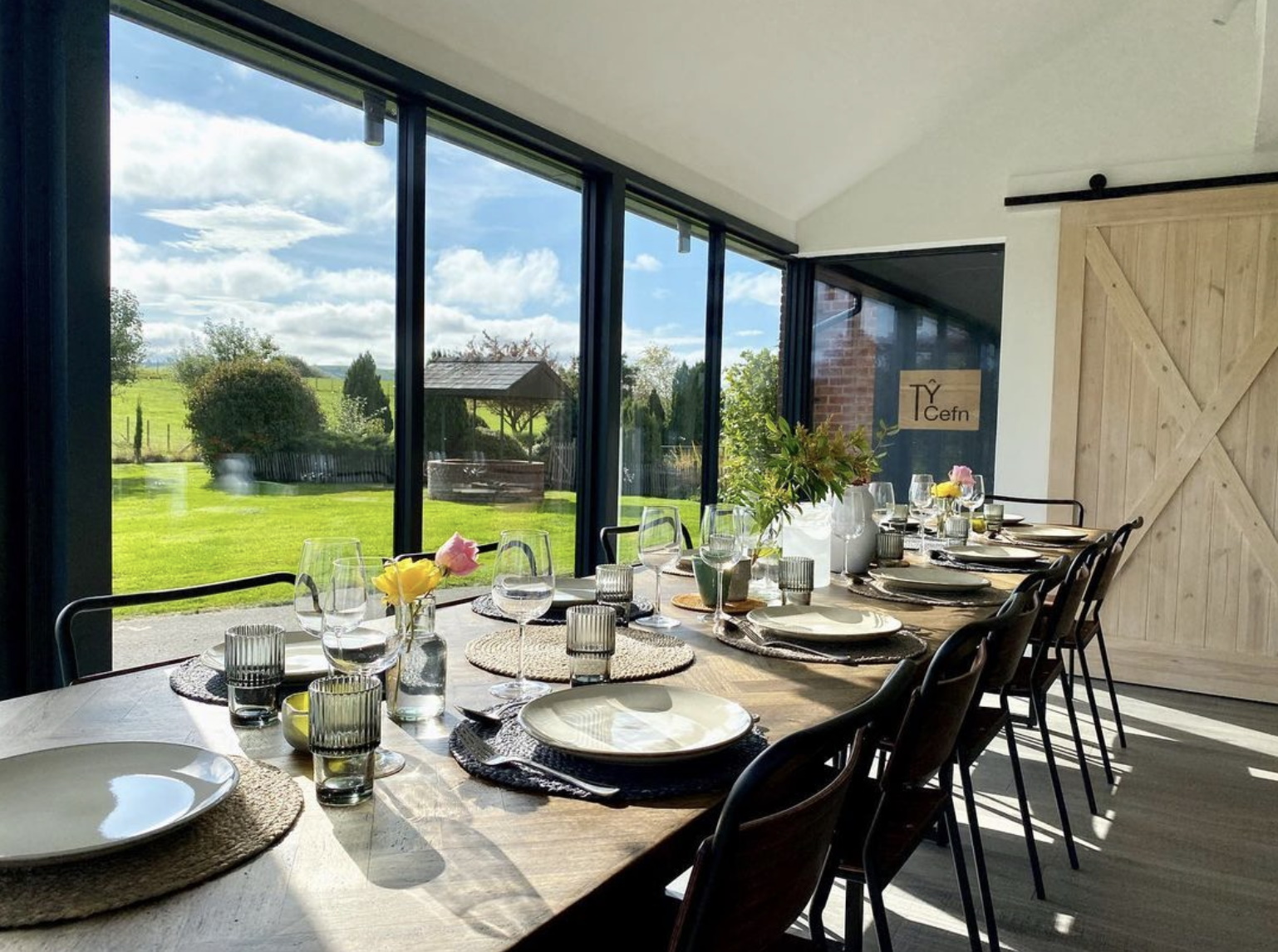 Ty Cefn – inside dining for all guests with great views