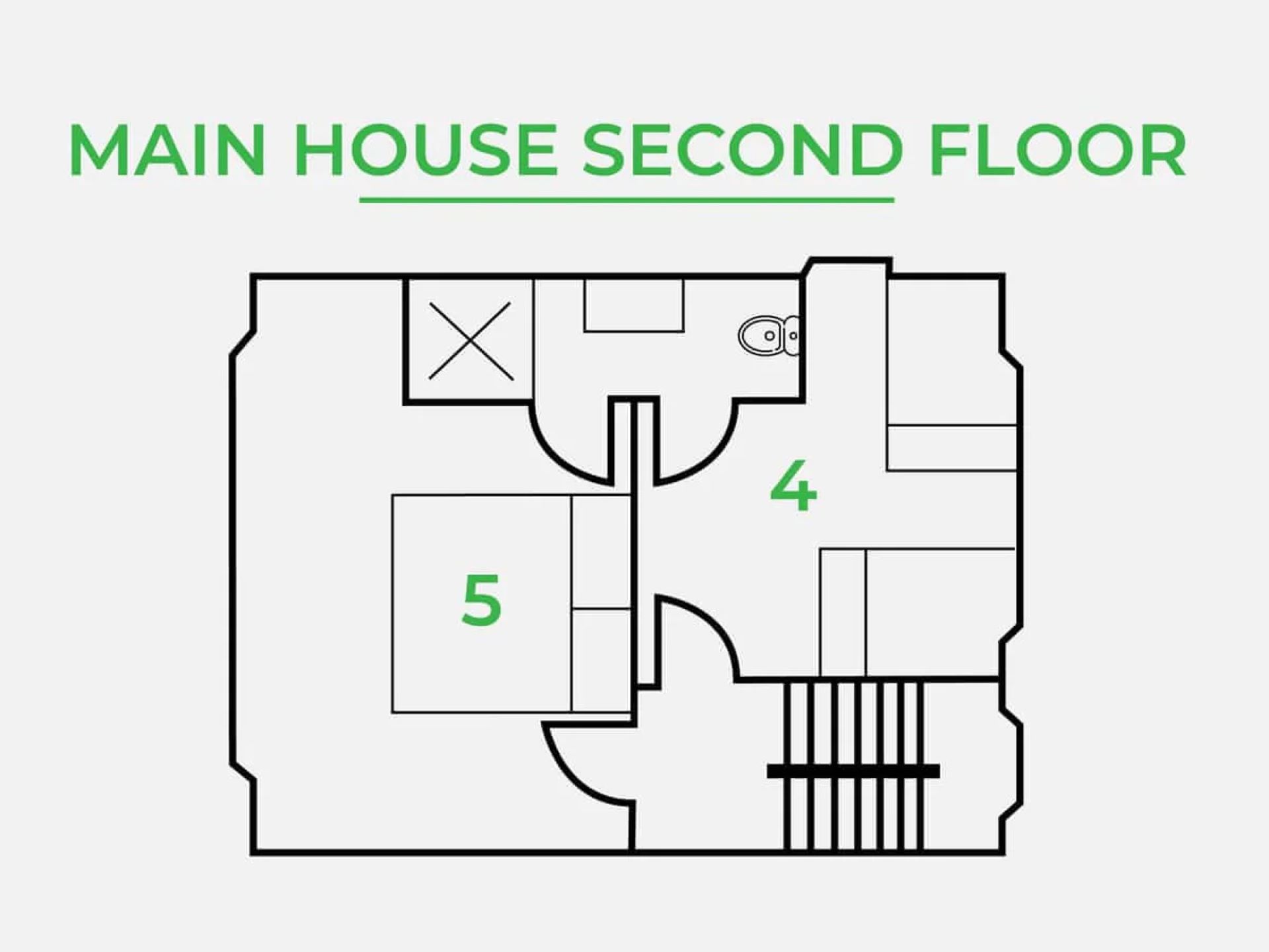 Walpole House - main house second floor plan