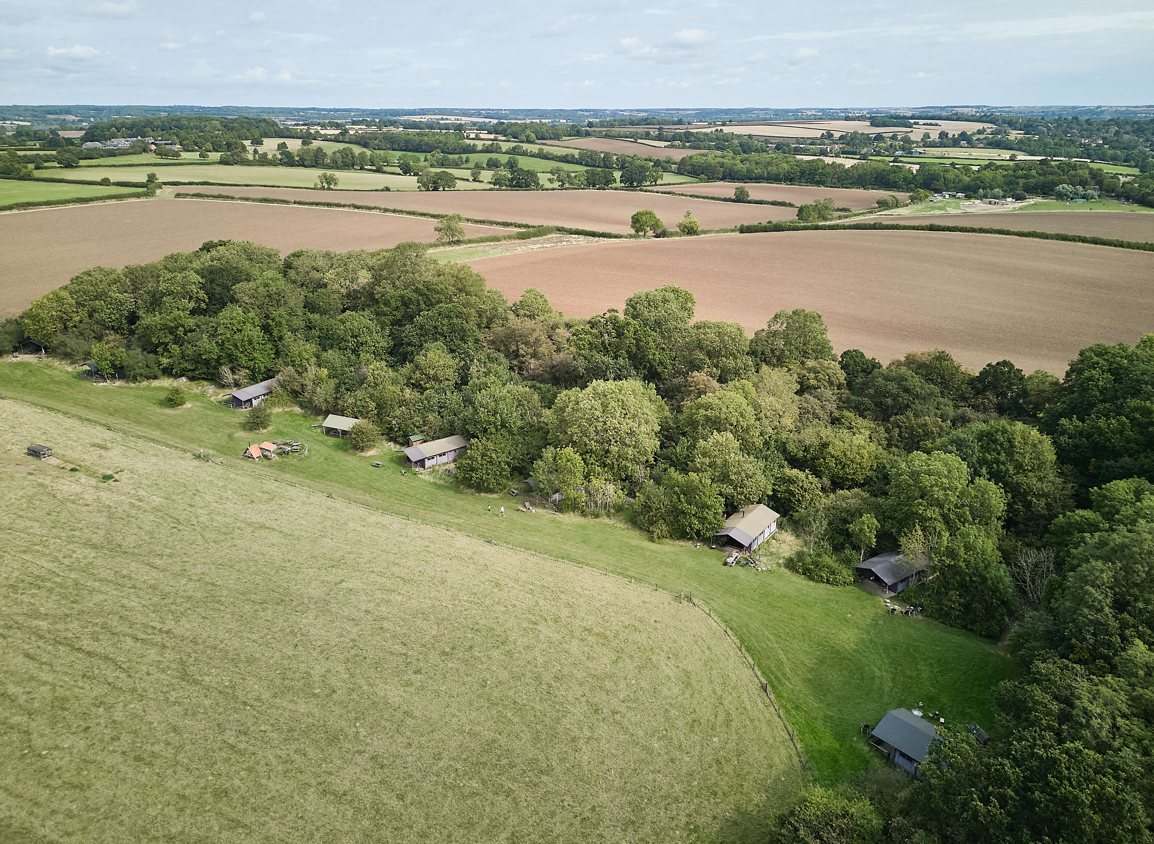 New Barn Farm - aerial shot of the site