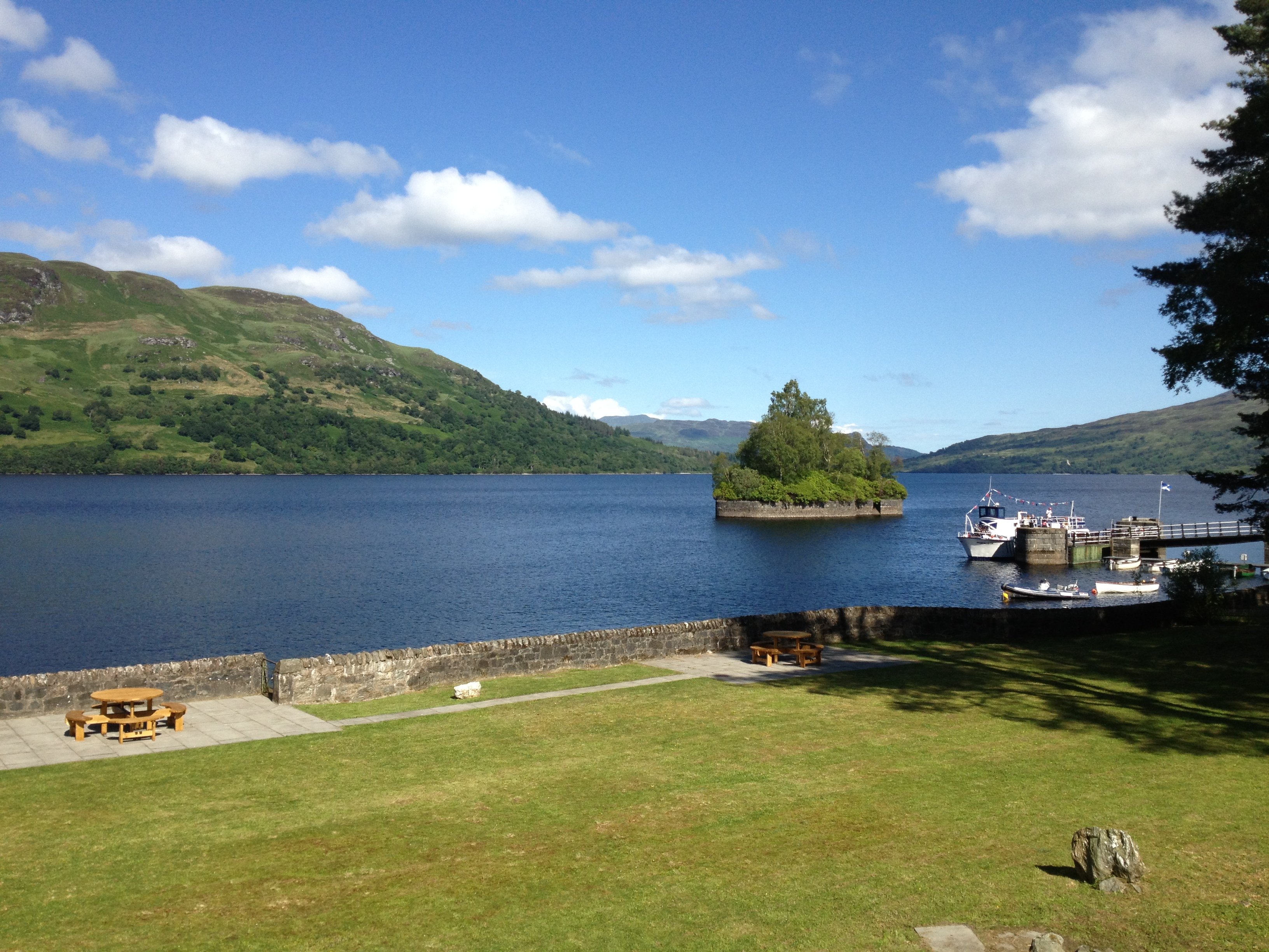 Stronachlachar Lodge - stunning views over the loch from the garden