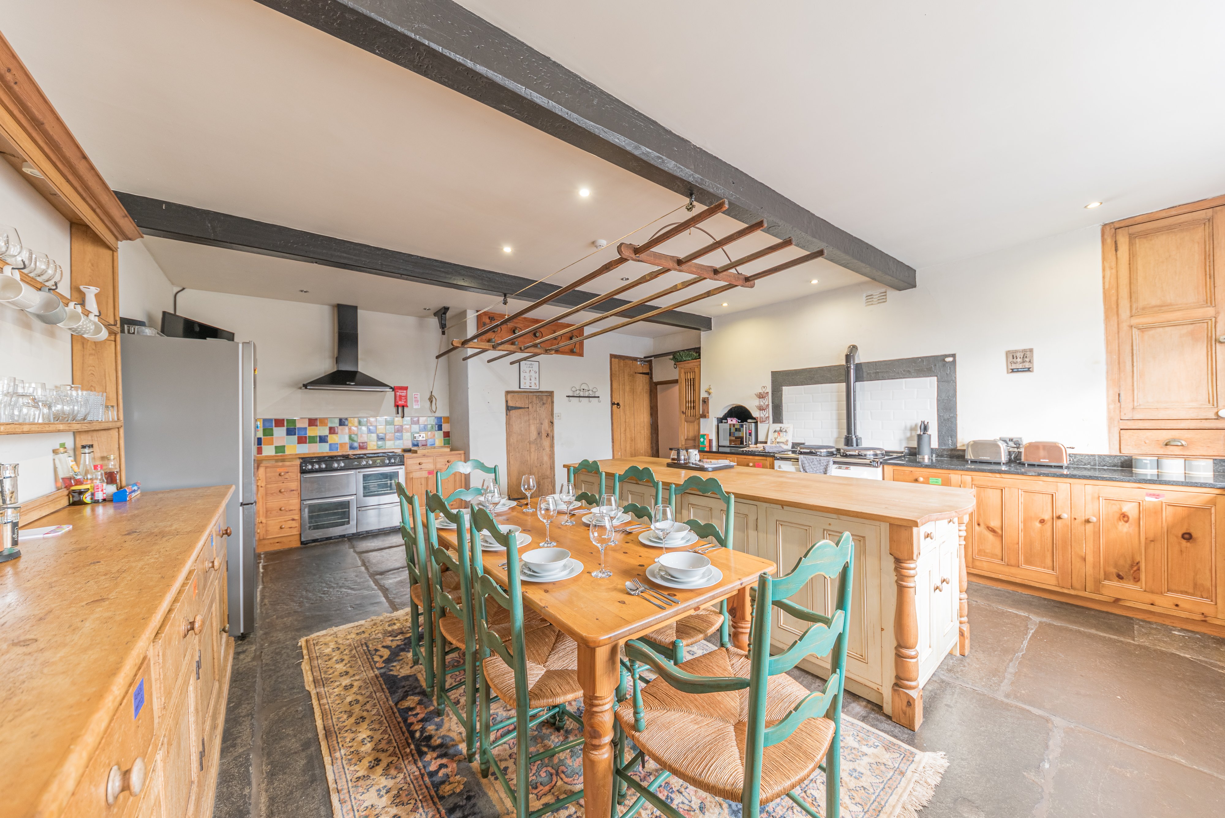 Abbey Farmhouse - stunning kitchen with dining table