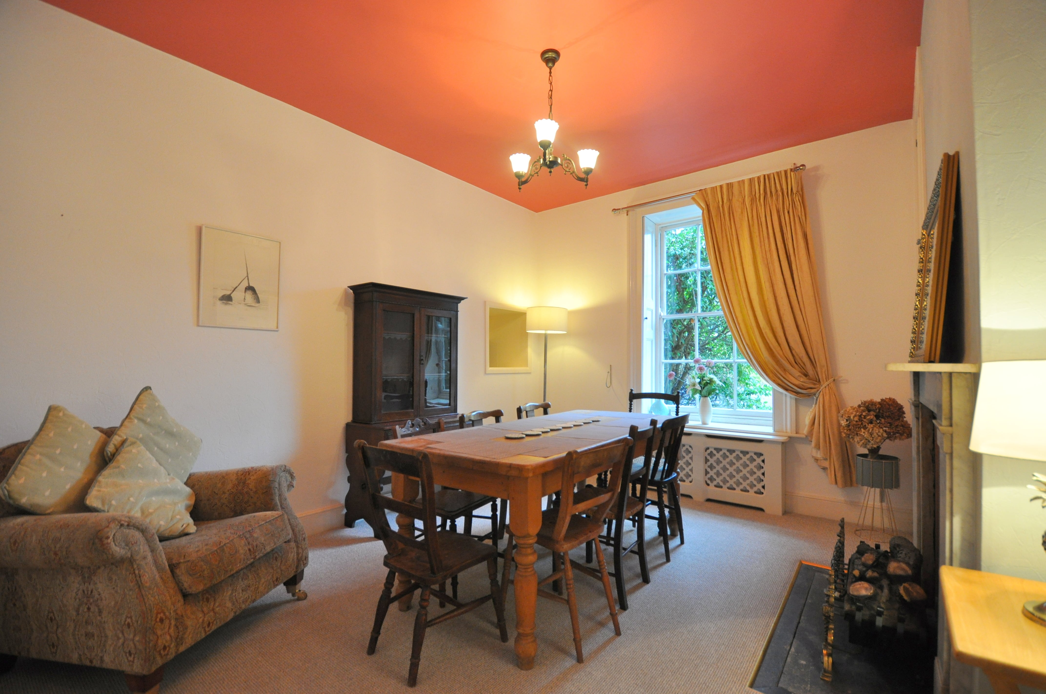 Cefnfaes Hall - smaller dining table in drawing room
