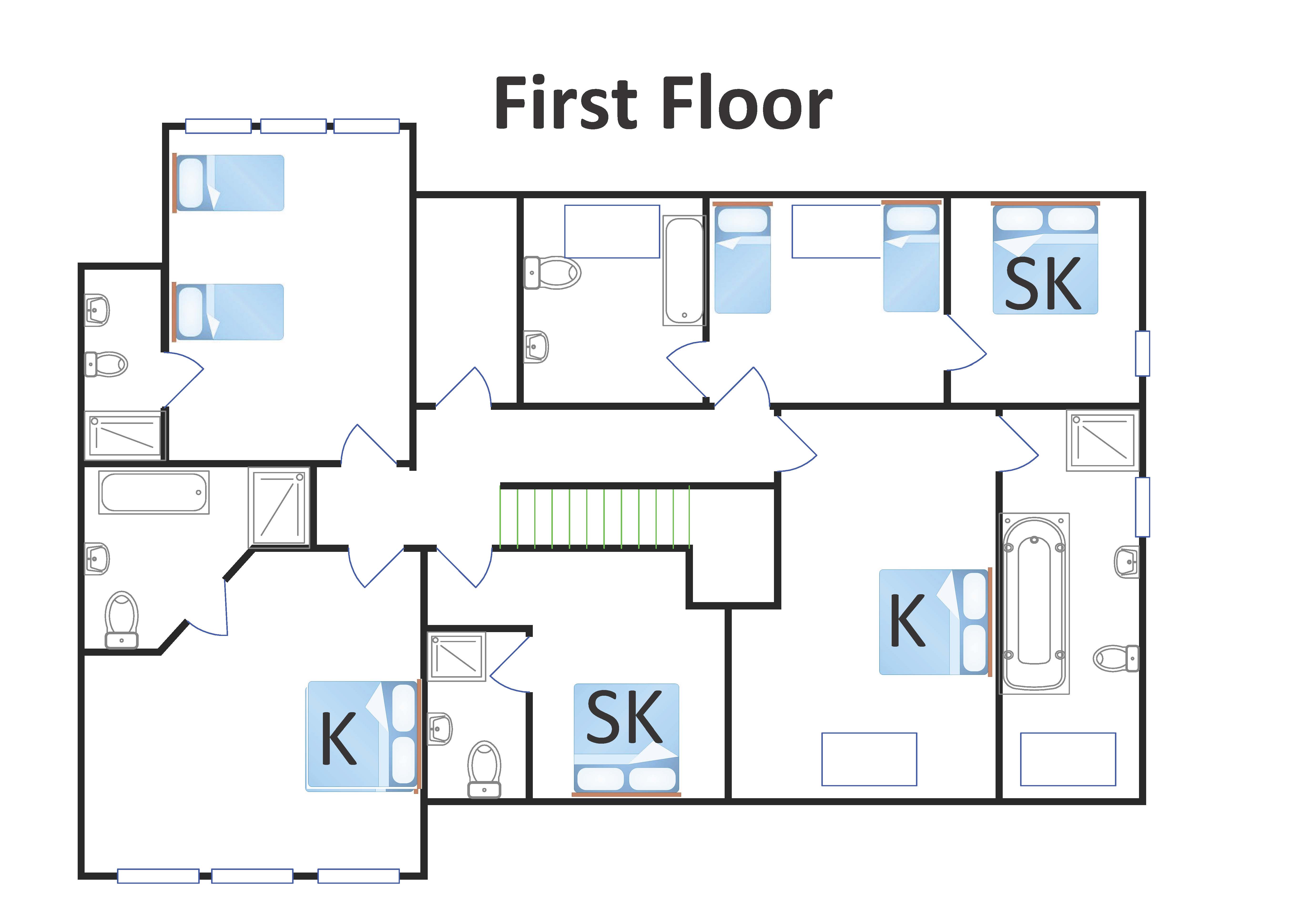Newton Hall floor plan - first floor