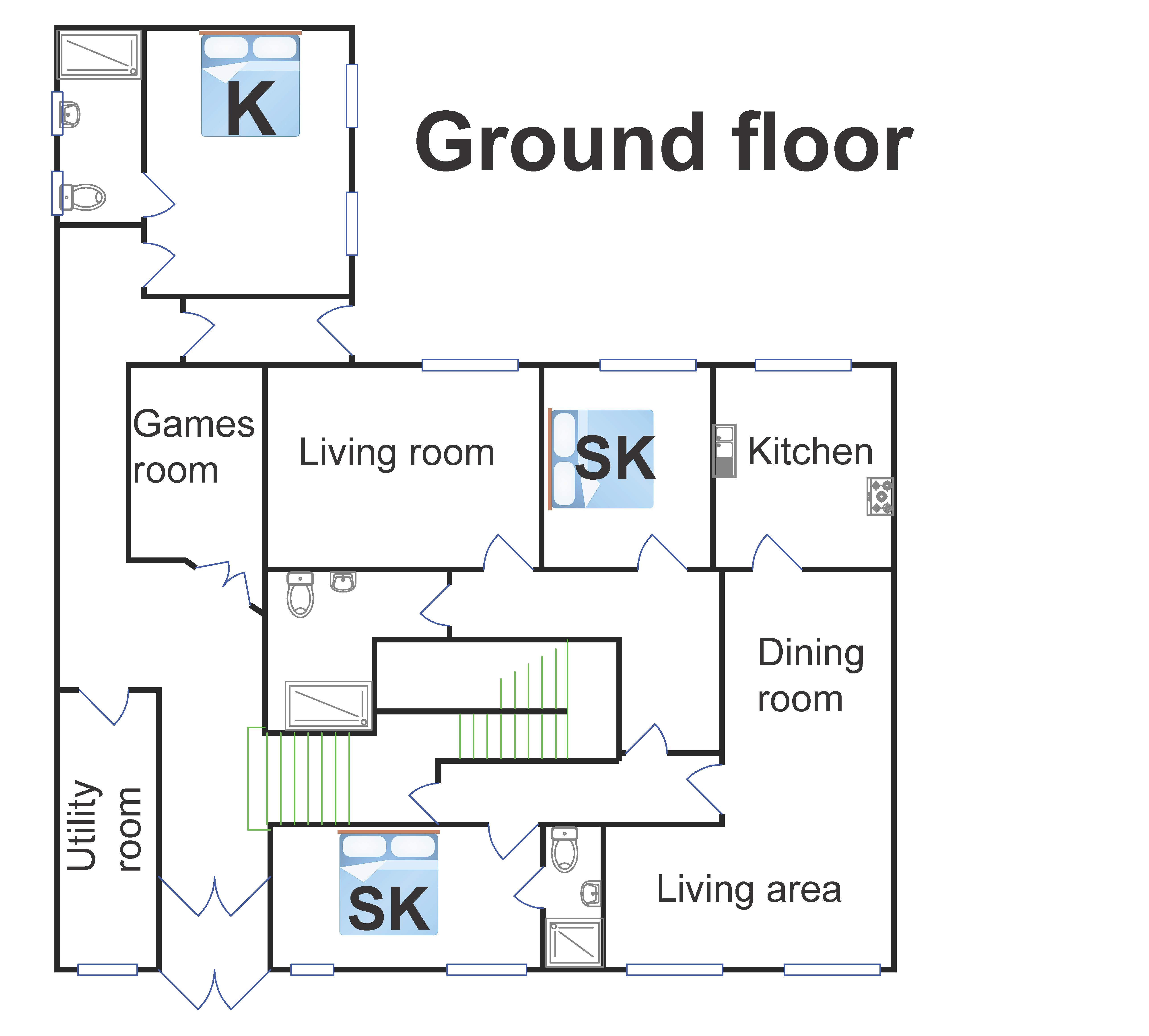 Newton Hall floor plan - ground floor