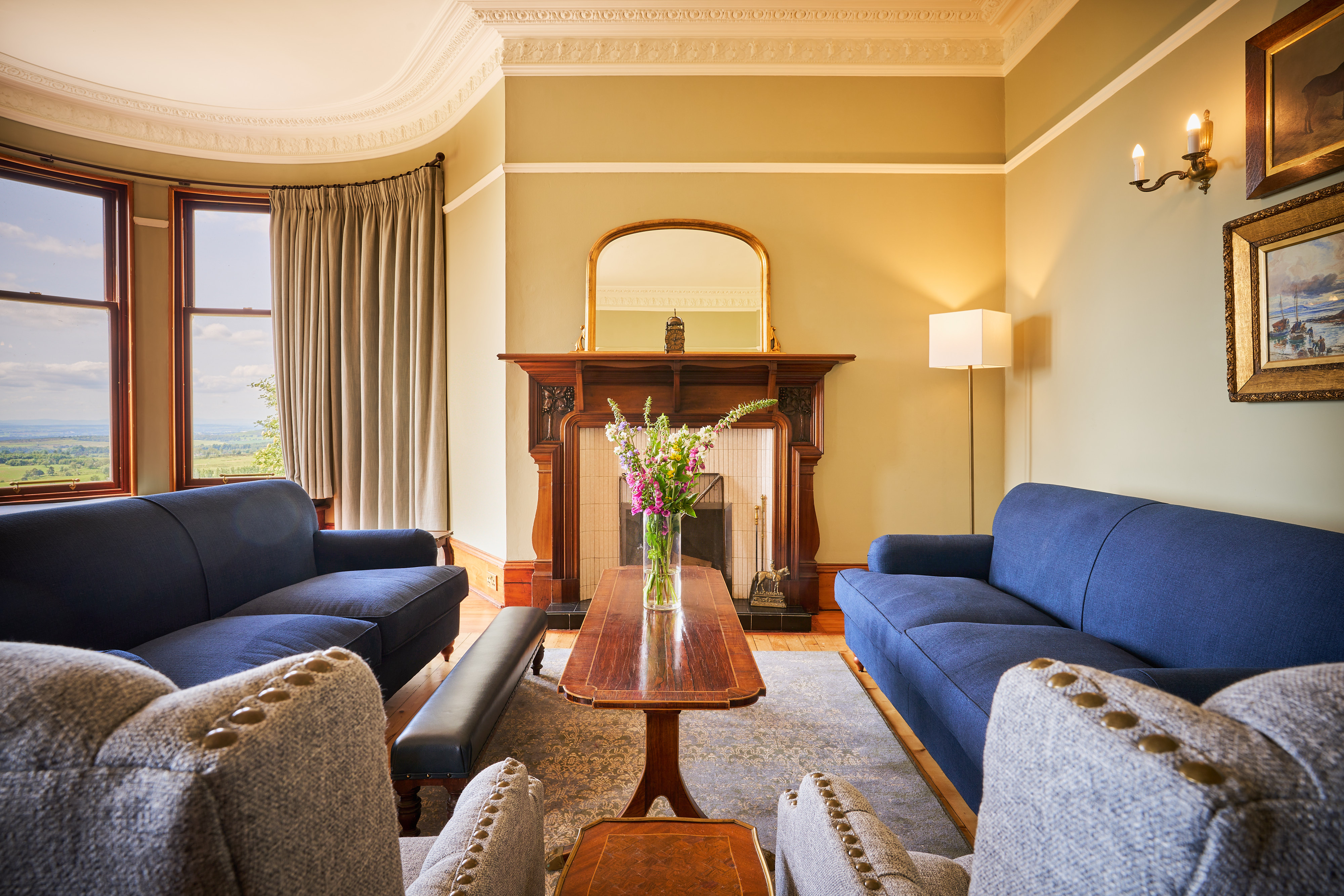 Kinclune House -light filled lounge with stunning bay windows
