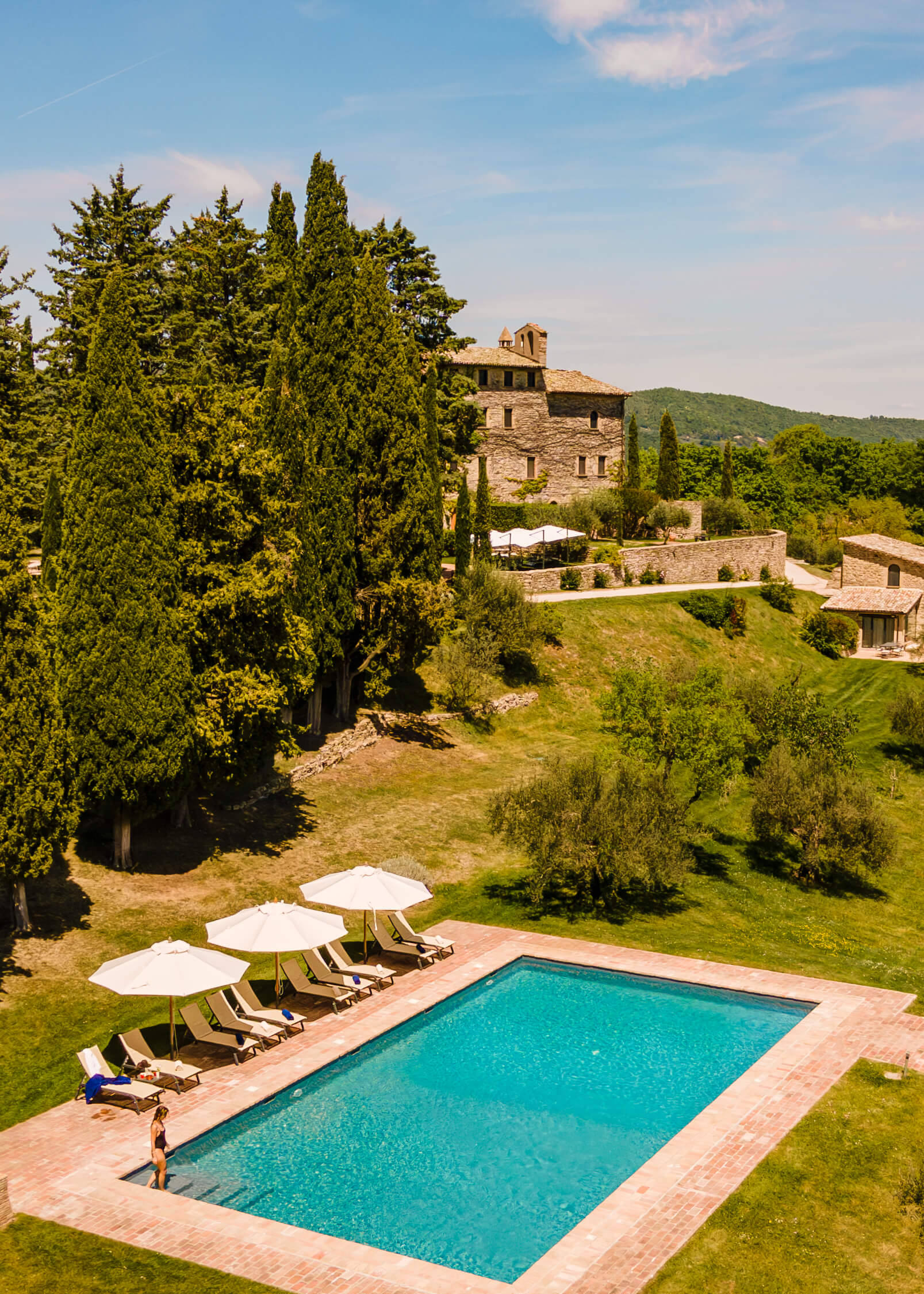 Borgo Bastia Creti - pool with terrace, loungers and parasols