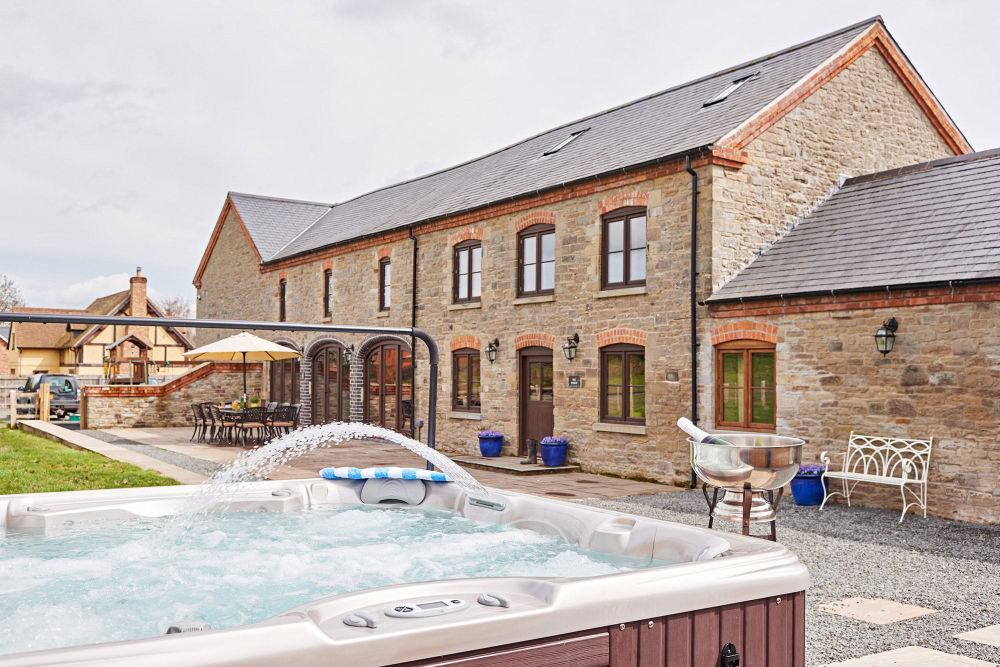 Barns at Upper Court - The Stables from the hot tub