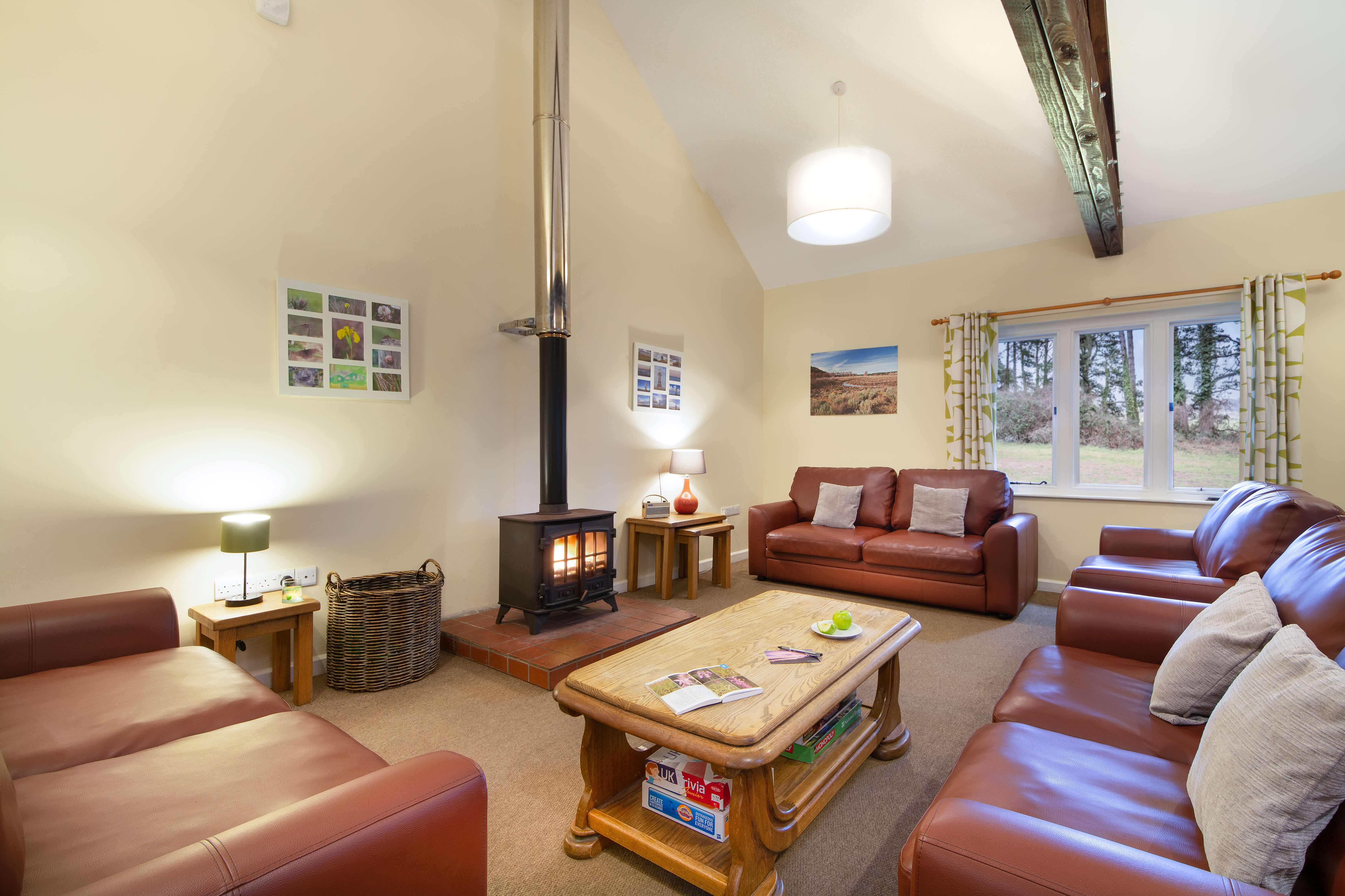 National Trust - Cwm Ivy Lodge Bunkhouse - cosy sitting and dining room