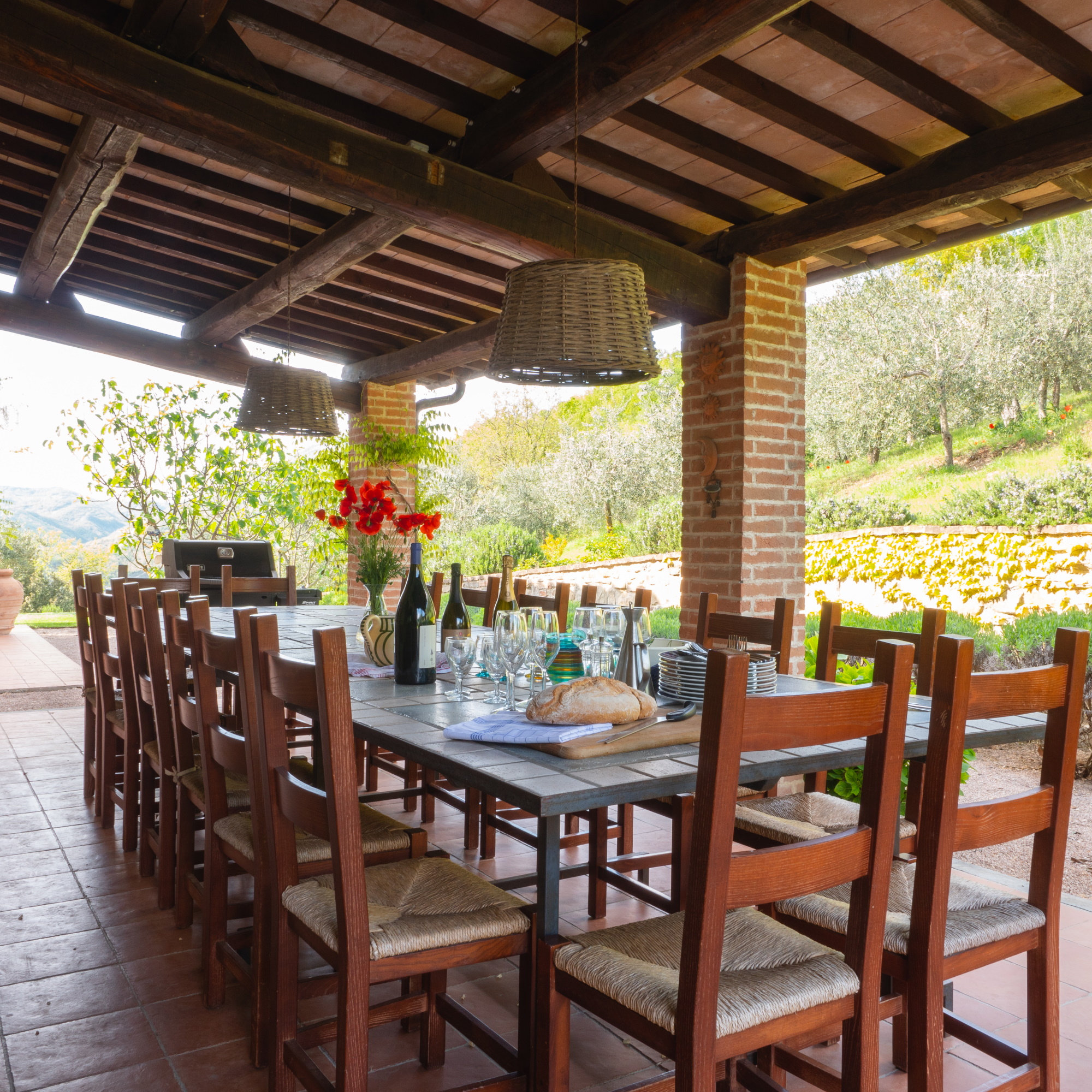 Casale Degli Olivi - shaded terrace for dining