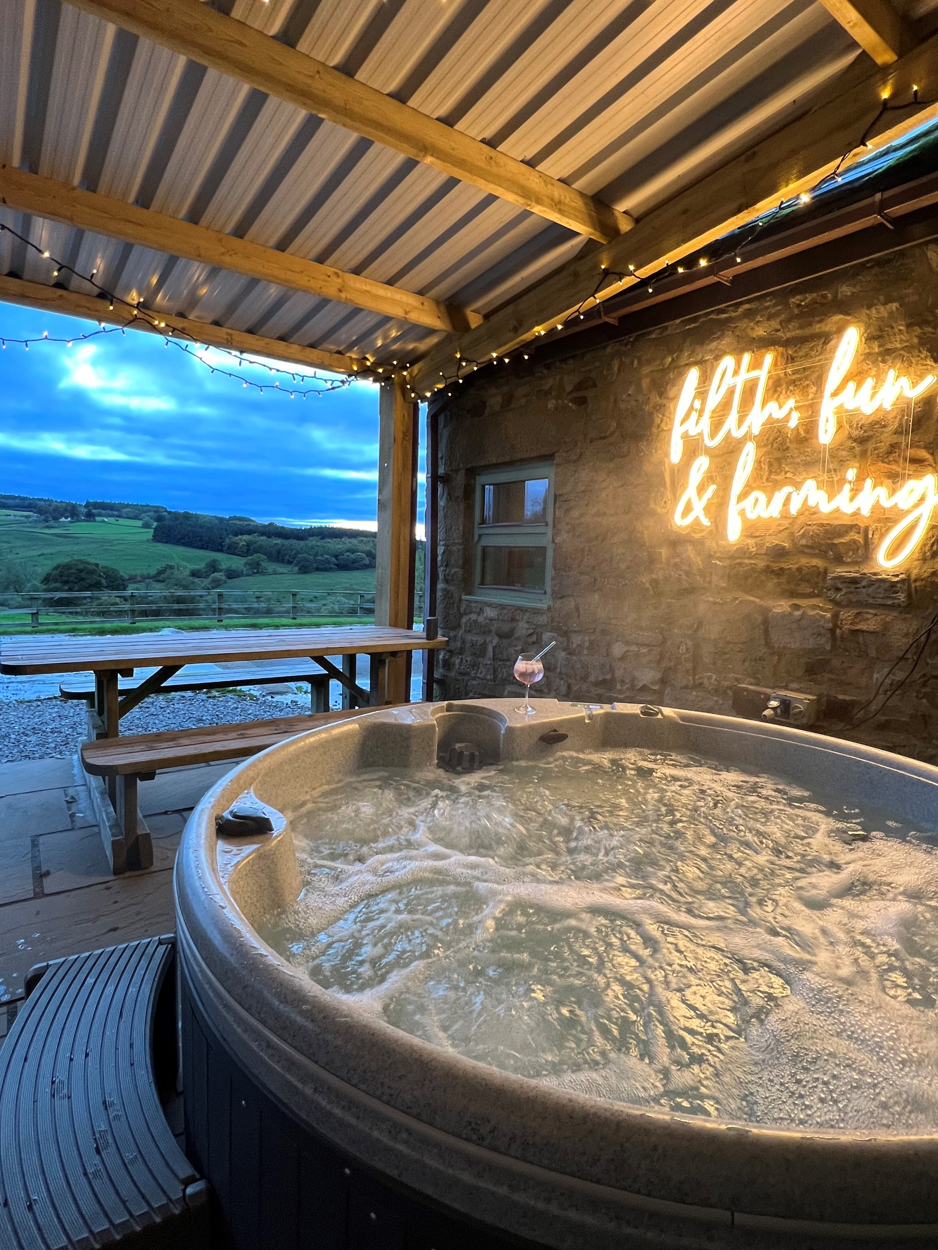 Farm Adventure Yorkshire - undercover hot tub