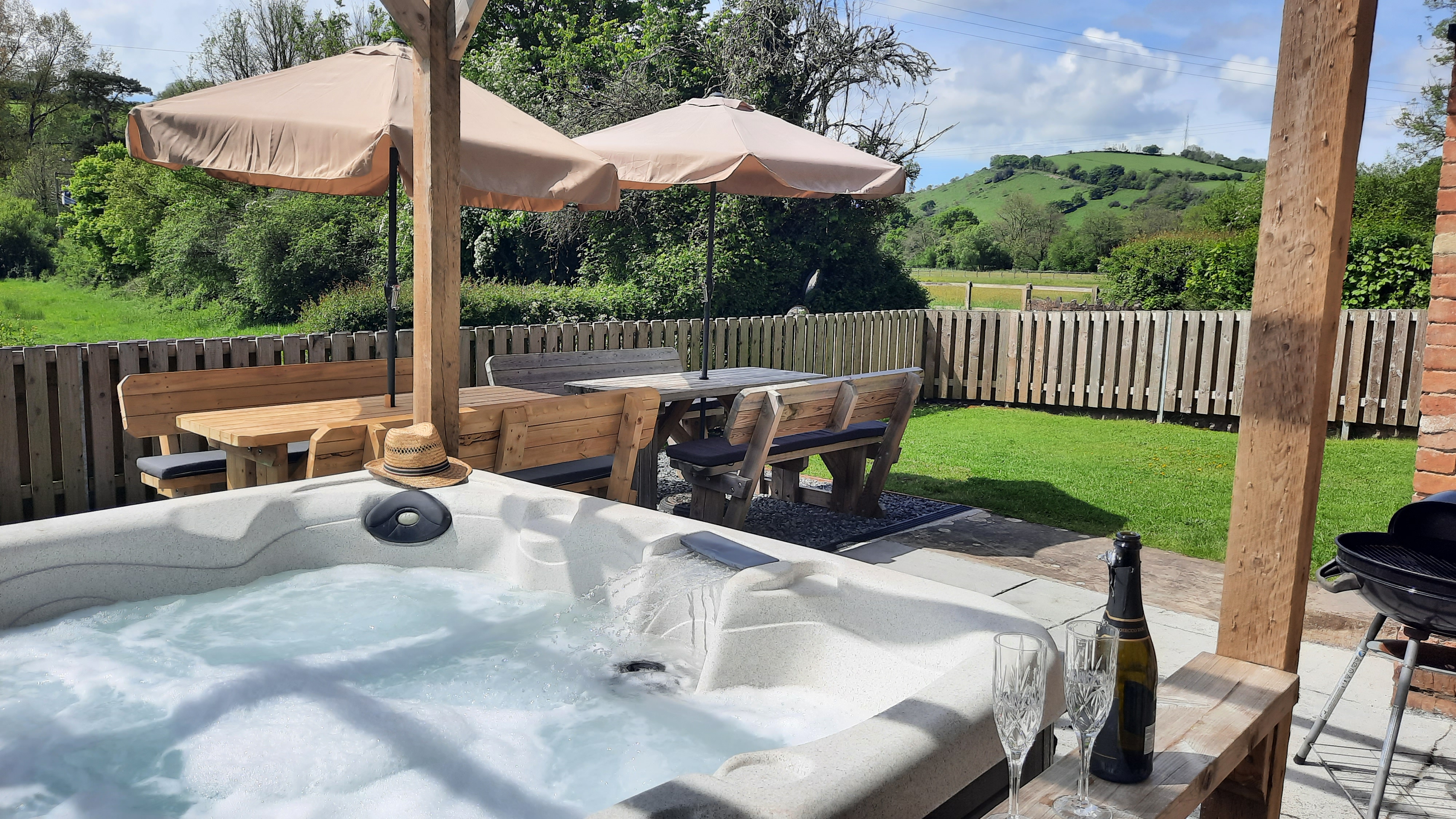 The Elms Devon - plenty of outdoor seating in enclosed garden