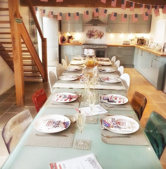 Oak Barn Somerset - inside dining area