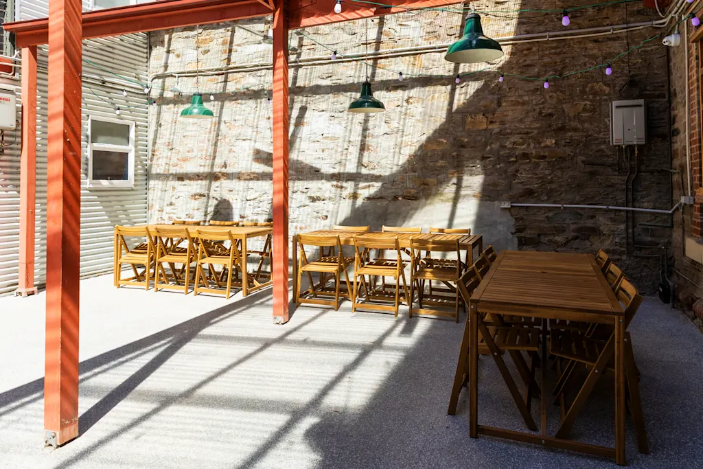 Base Camp Hostel - outside seating area