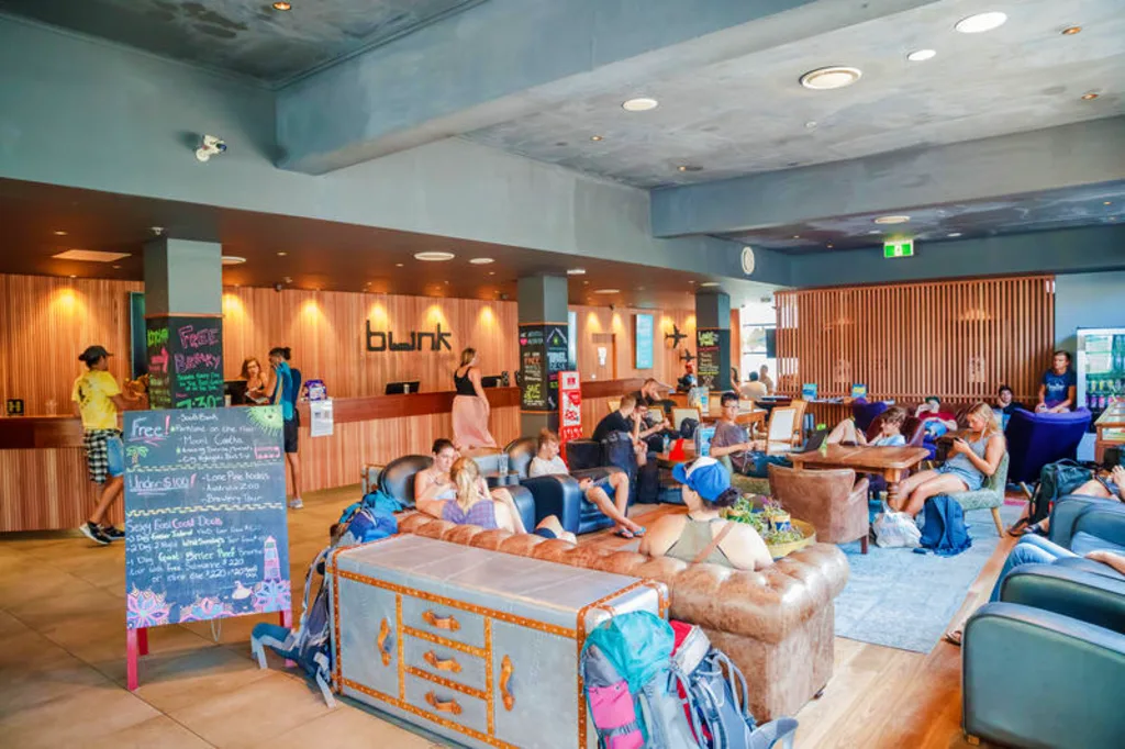 Bunk Brisbane - communal lounge area in reception
