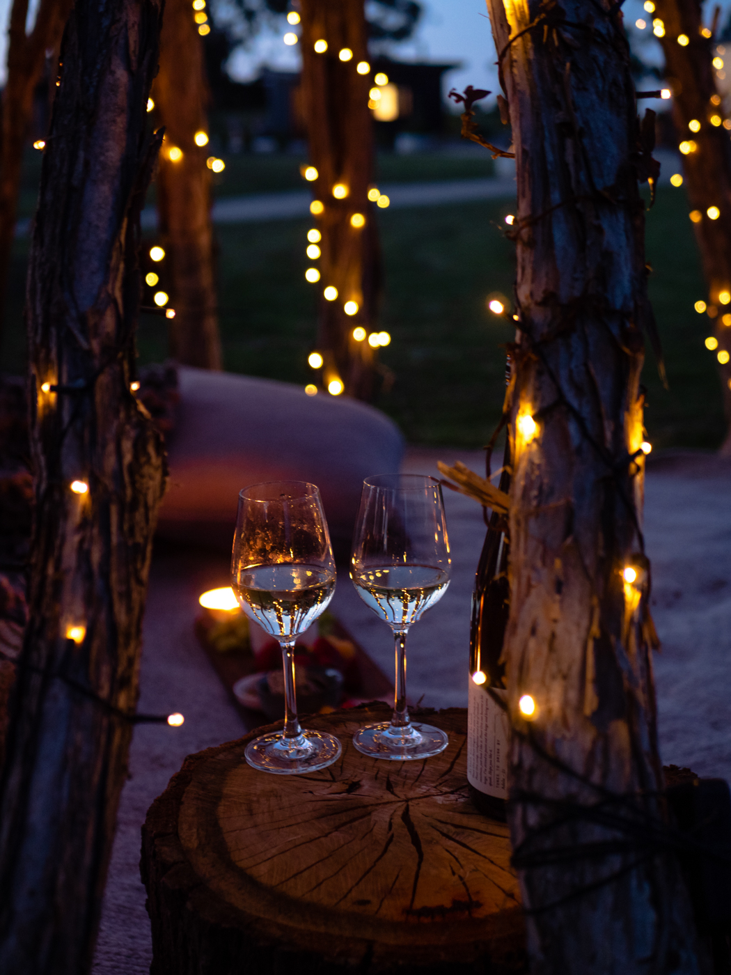 Inverloch Glamping - a glass of fizz with a special person