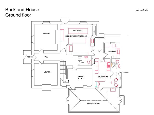 Buckland House - ground floor plan