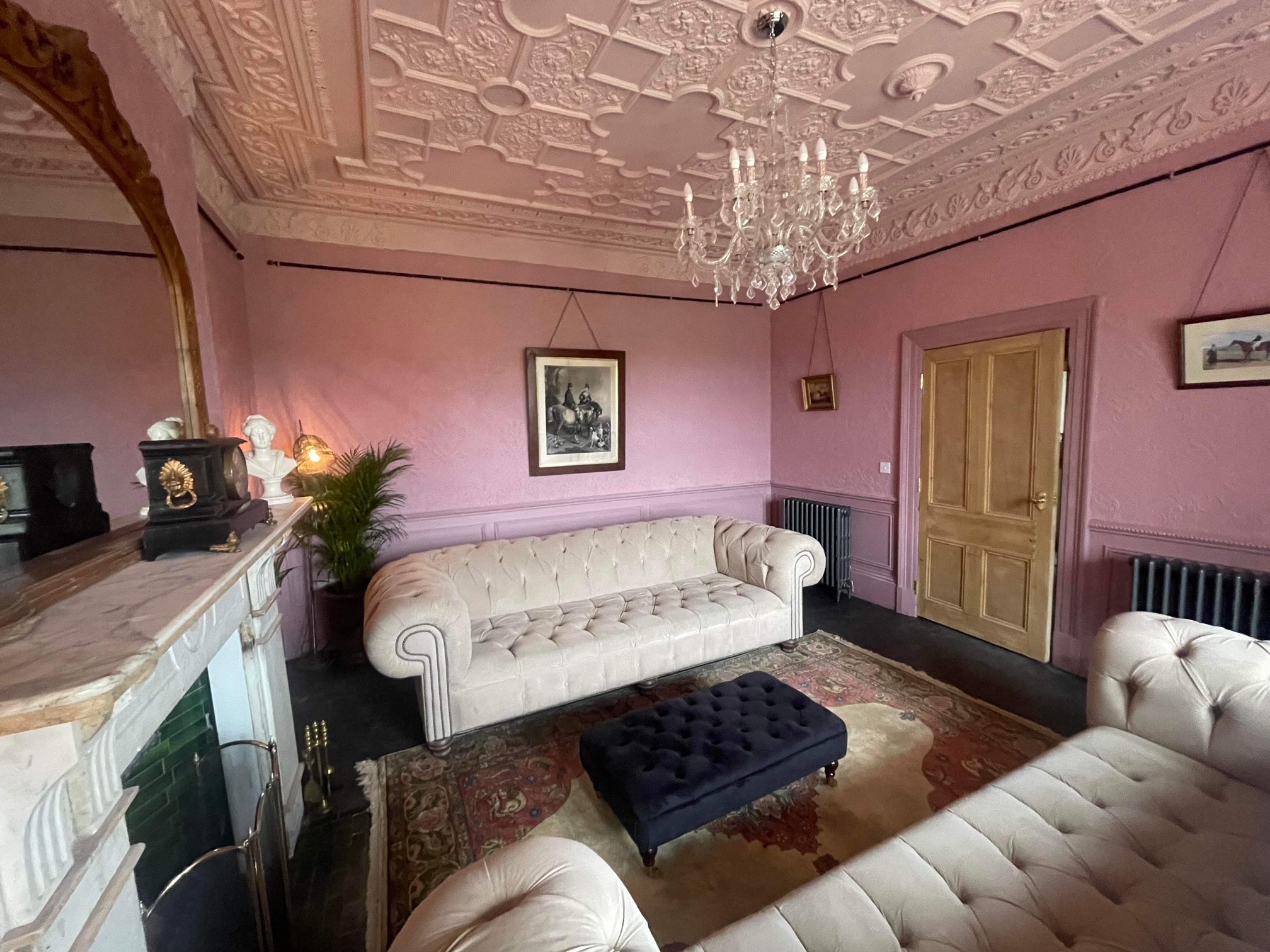Greystonedale - stunning cream Chesterfields in lounge