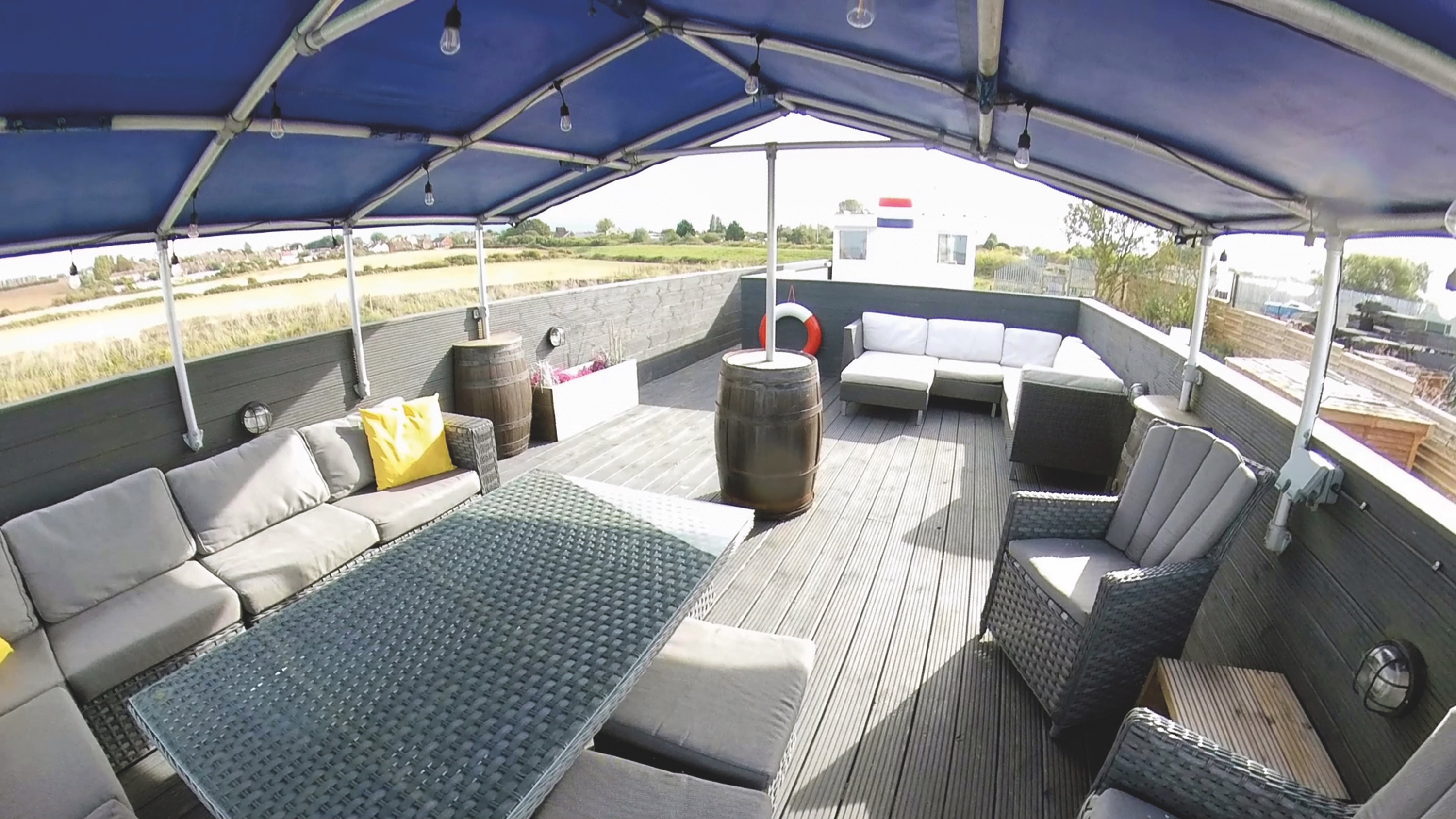 Lady of the Twizzle - top deck undercover seating area with panoramic views
