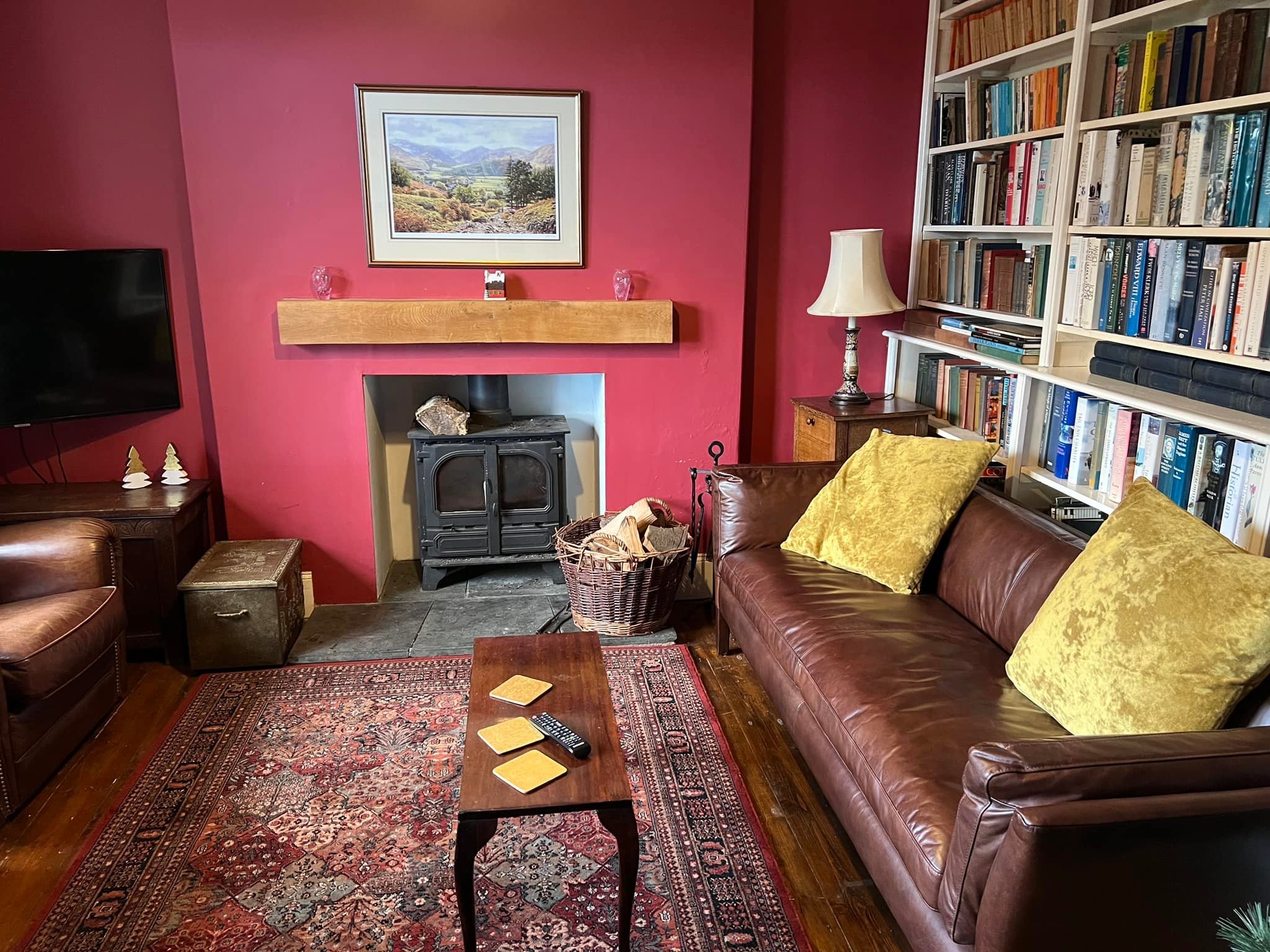 Rowling End House - 2nd lounge with open fire and comfortable sofas