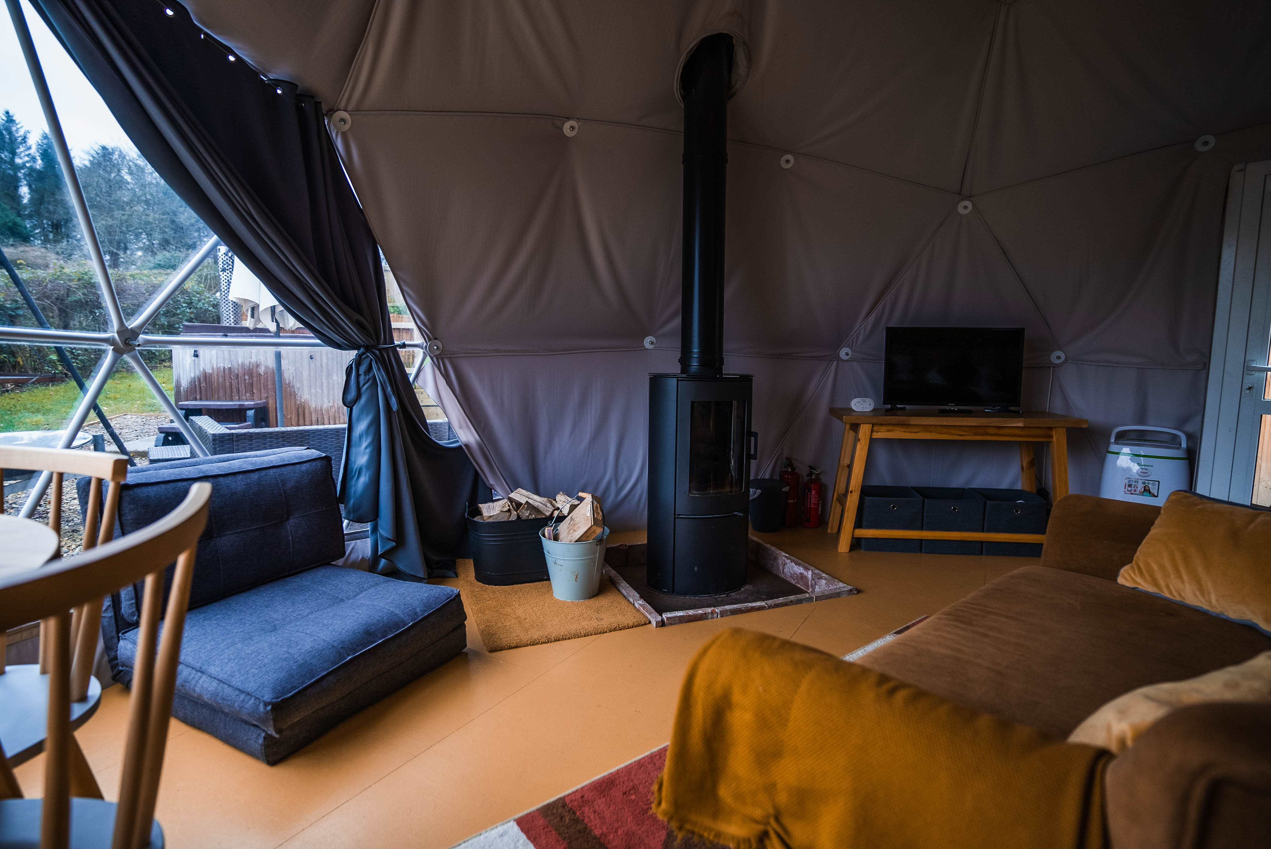 Tonic - The Little Retreat - lounge area in the luxury domes