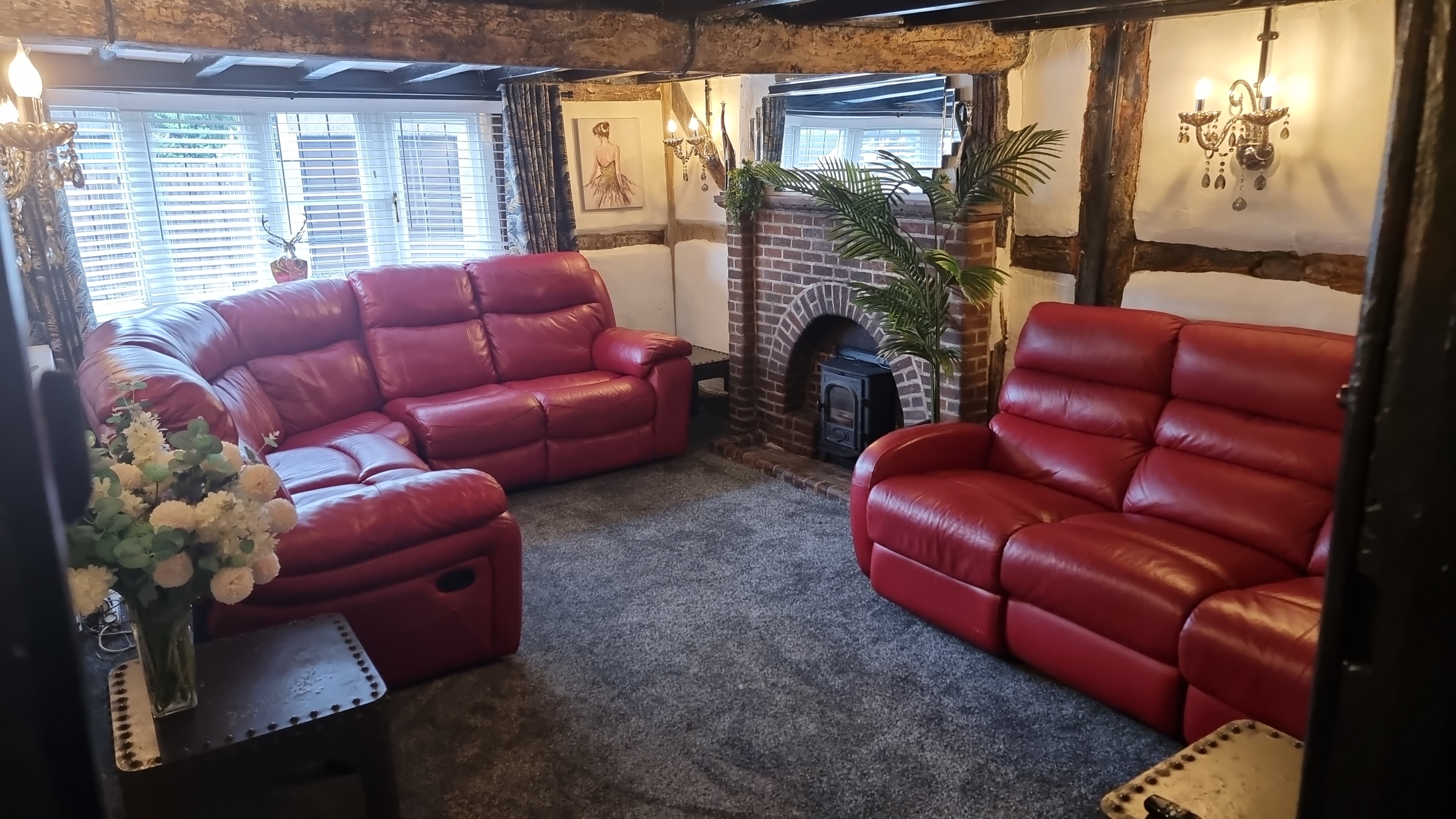 Lilac Cottage - cosy lounge with woodburner