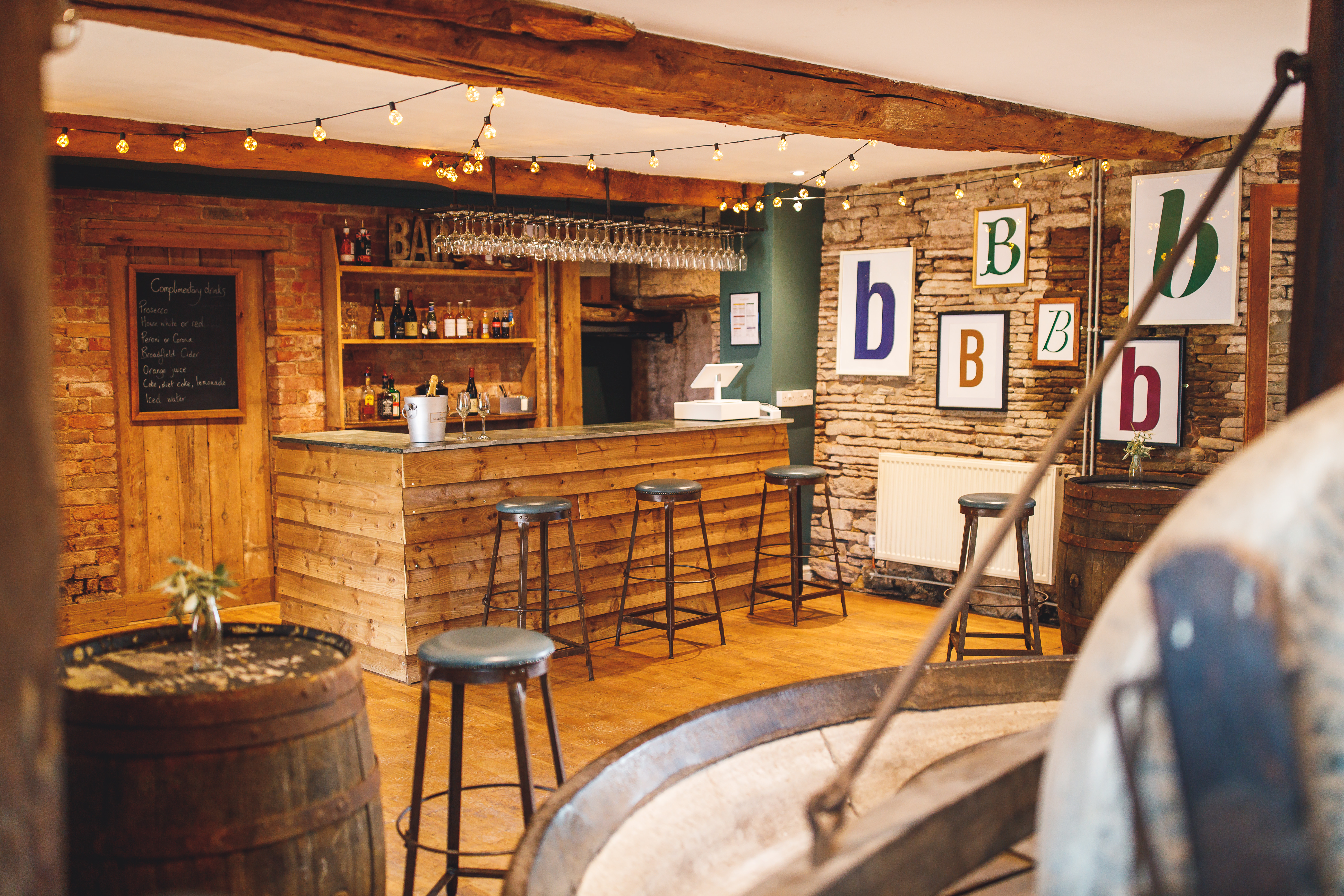 Bowley Hall - pull up a stool at the well stocked bar