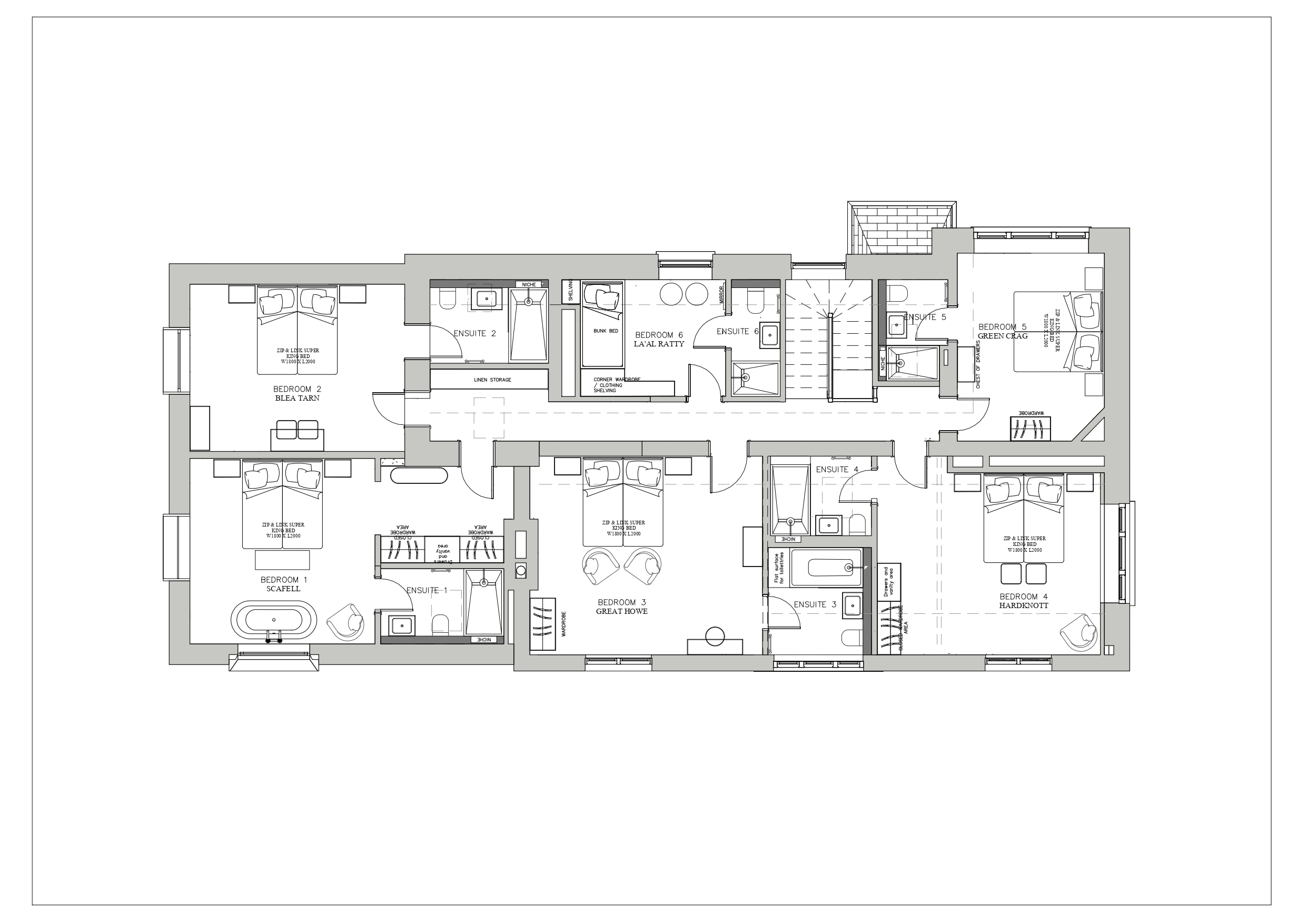 Eskdale Retreat Main House first floor plan