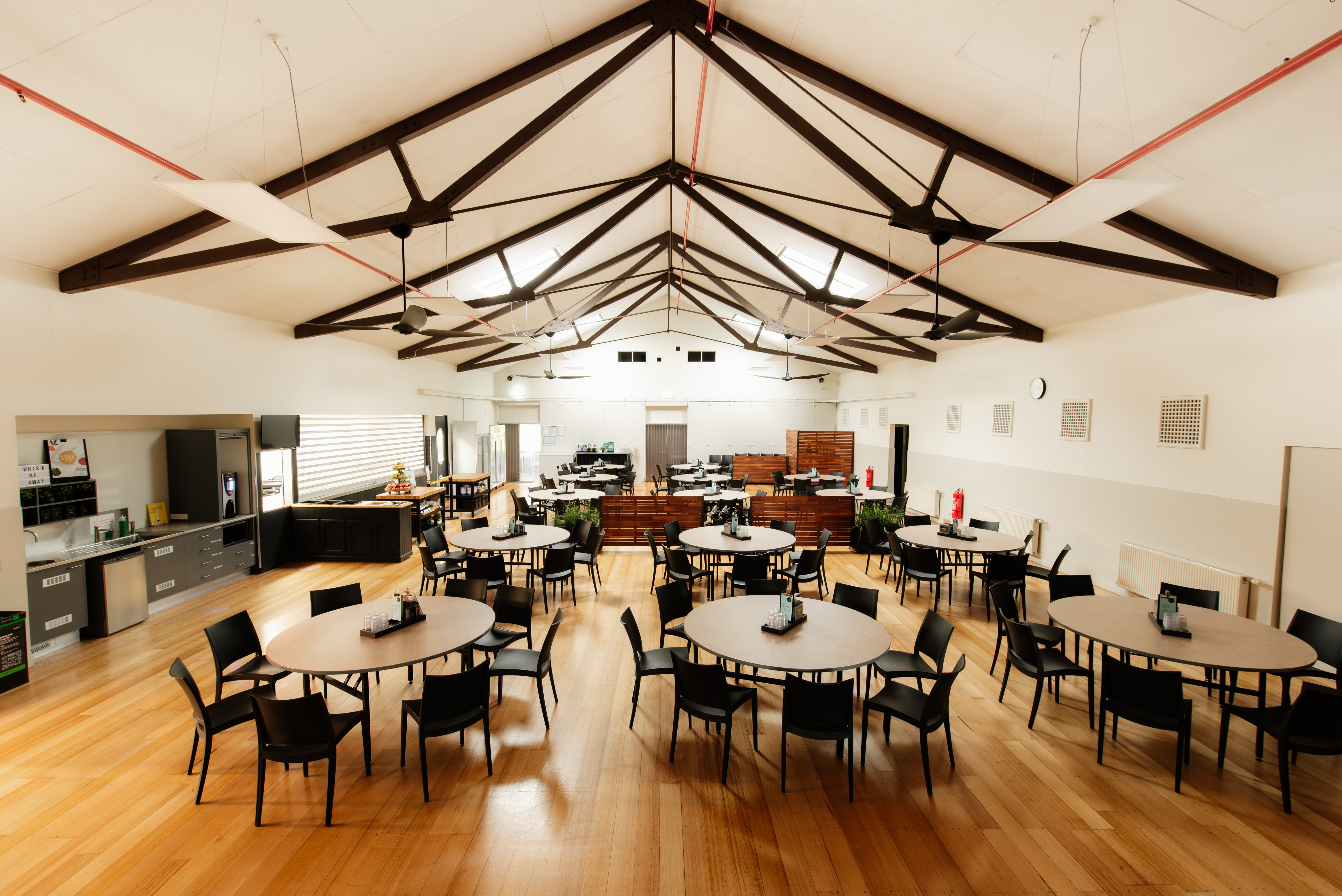 Urban Camp - spacious dining area and stage