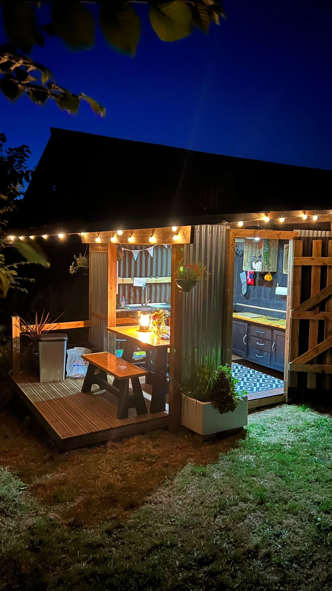 Coastal Glamping at Tregantle Farm - outdor kitchen for use of Ebb and Flow tent