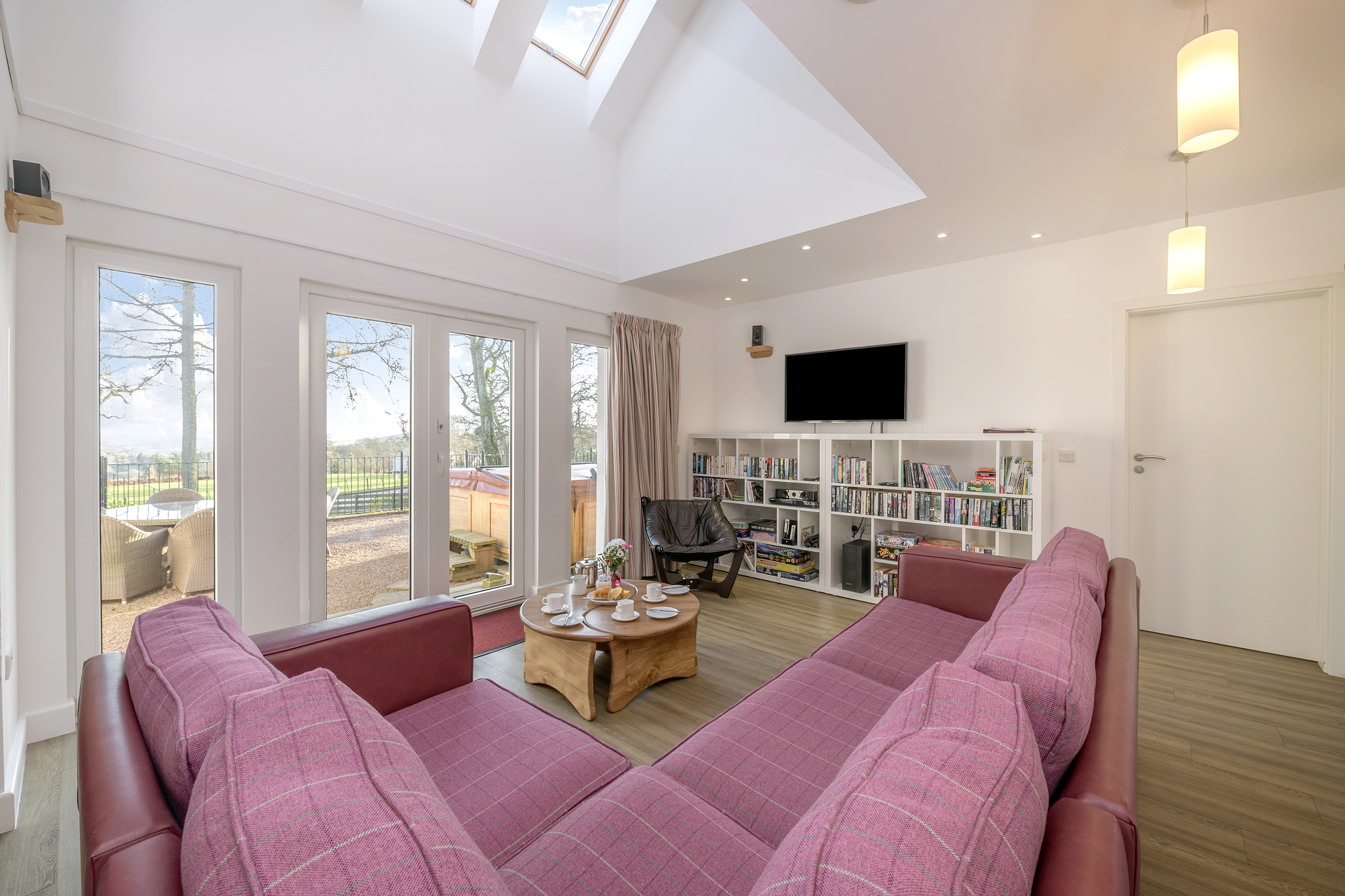 The garden room at Capercaillie - space to spread out as a group