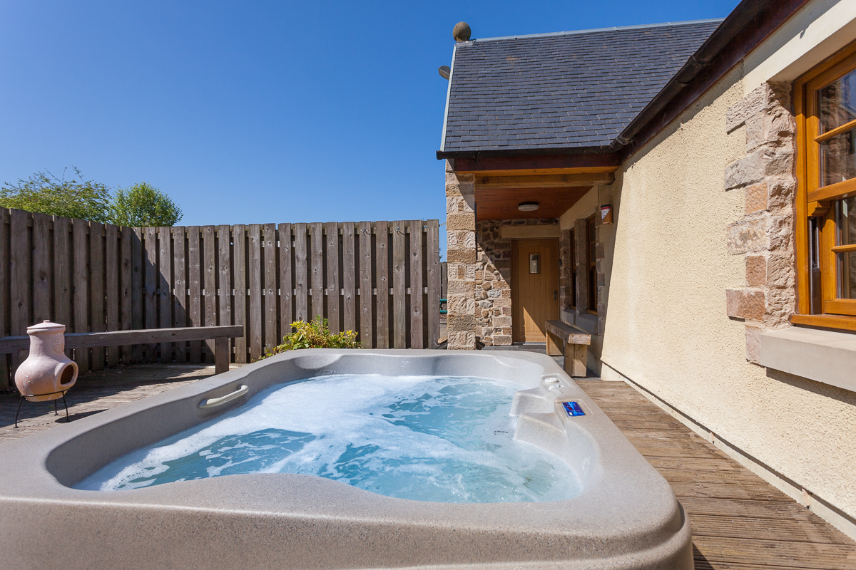 Each cottage has a hot tub