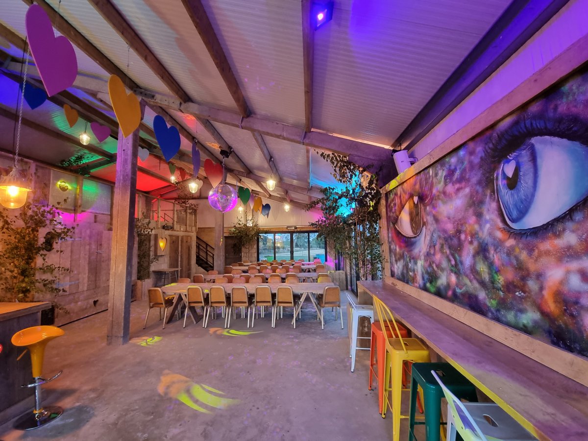 Wedding barn for celebrations at Glamping Thorpe