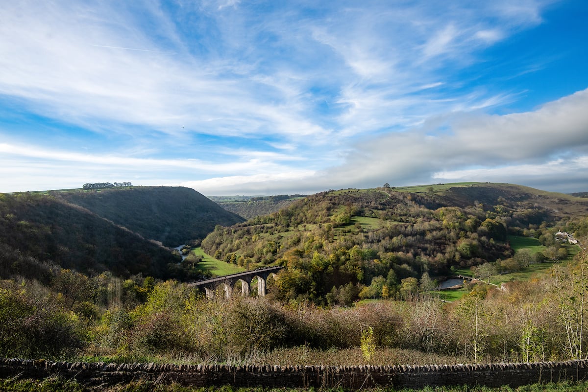 Castle Cliffe - amazing countryside views over the viaduct