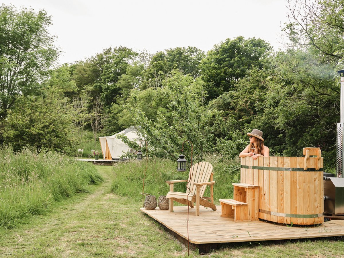 Yurt with private hot tub