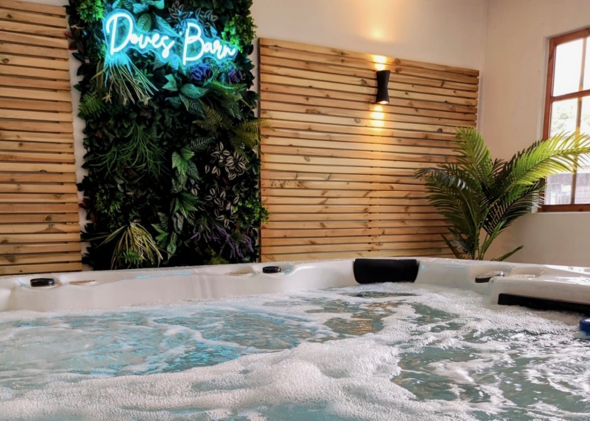 Relax and unwind in our eight person Hot Tub