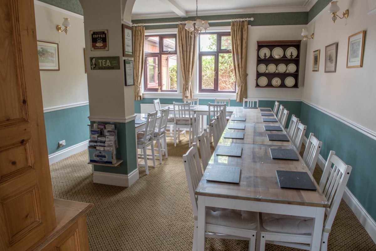 The dining room can be configured in several ways.