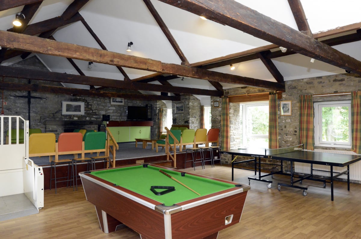 Games and Stage area, with TV / DVD