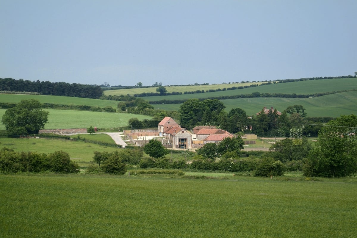 A distant view of Barsham Barns