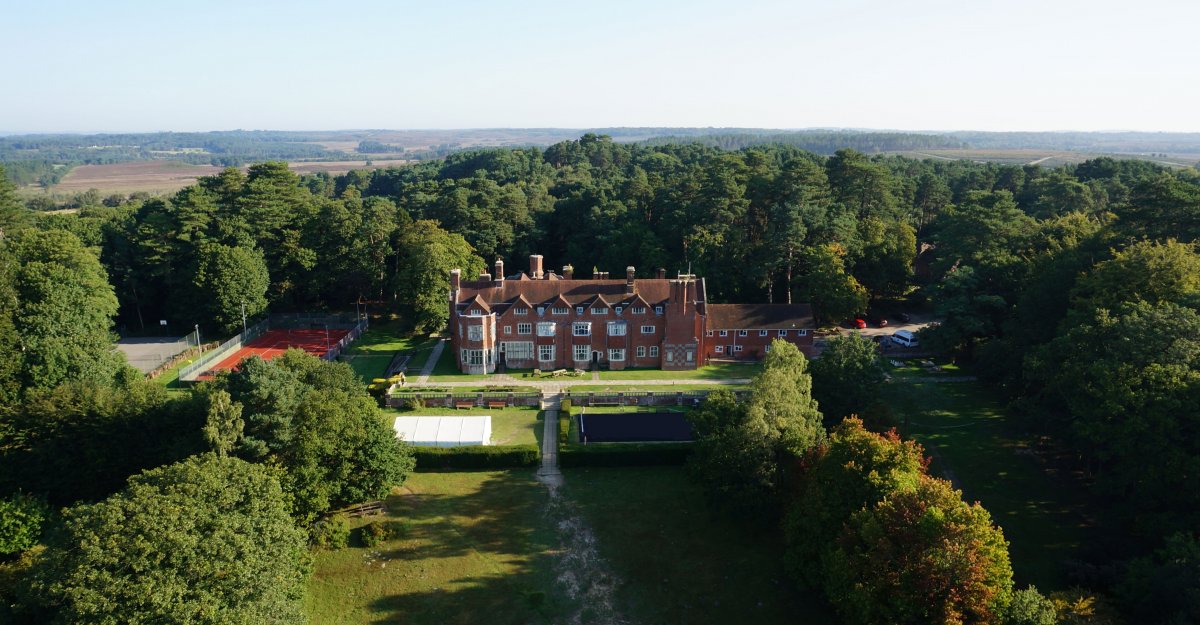Avon Tyrrell drone view of main heritage house