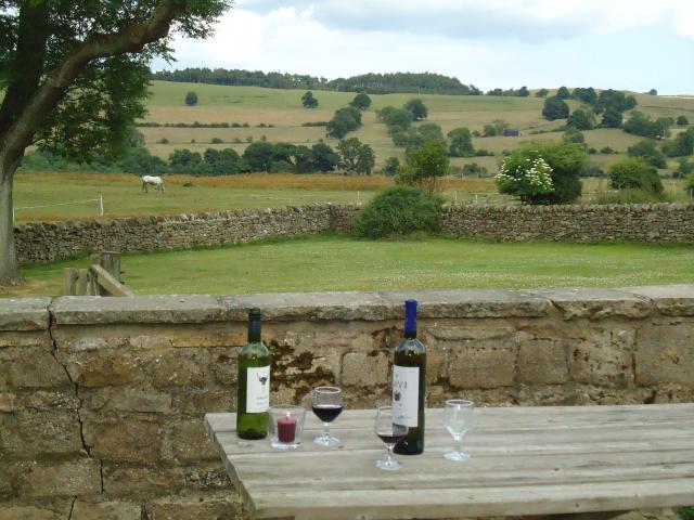 View from private patio overlooking lawn